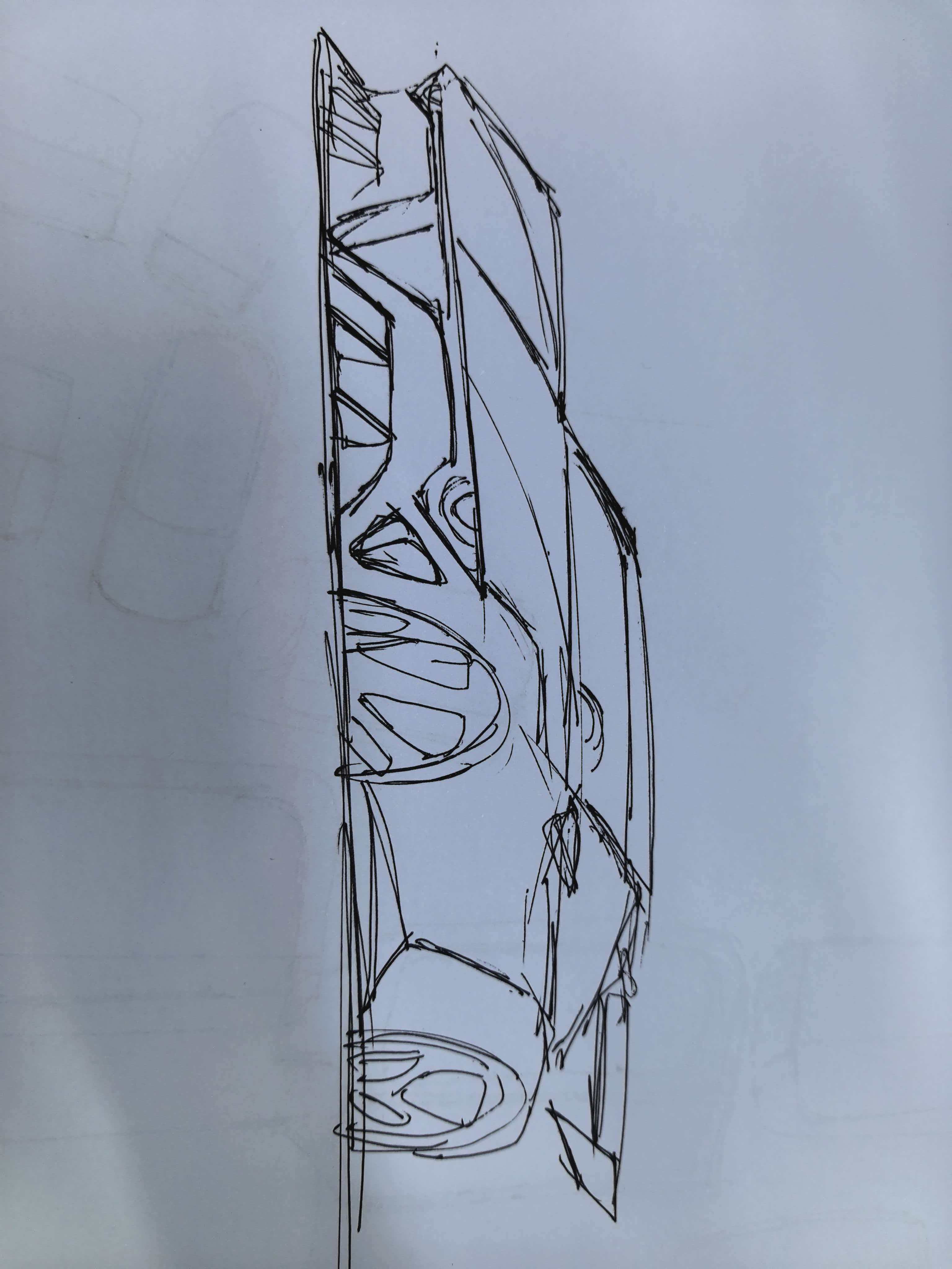 Car hand-painted, AI rendering, renderings，