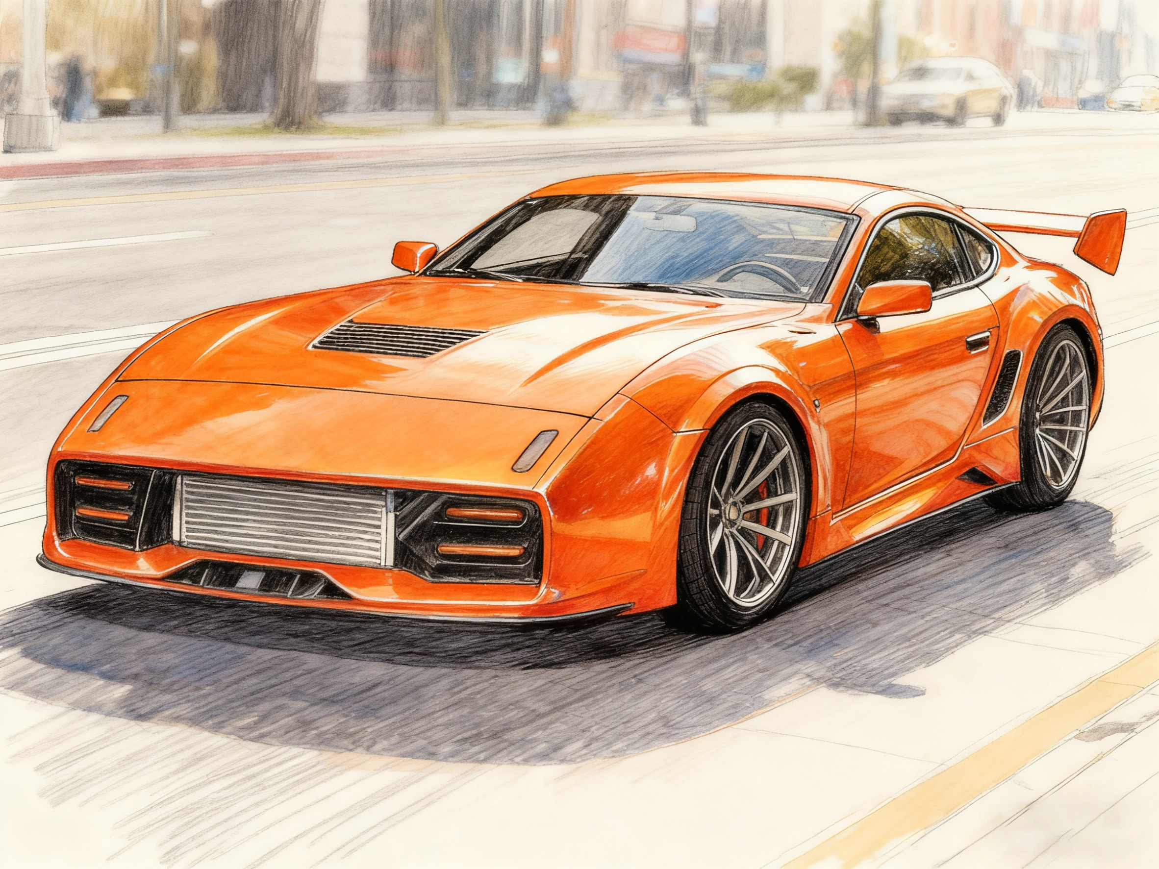 Car Sketch, AI Color, Vehicle, Car Design，