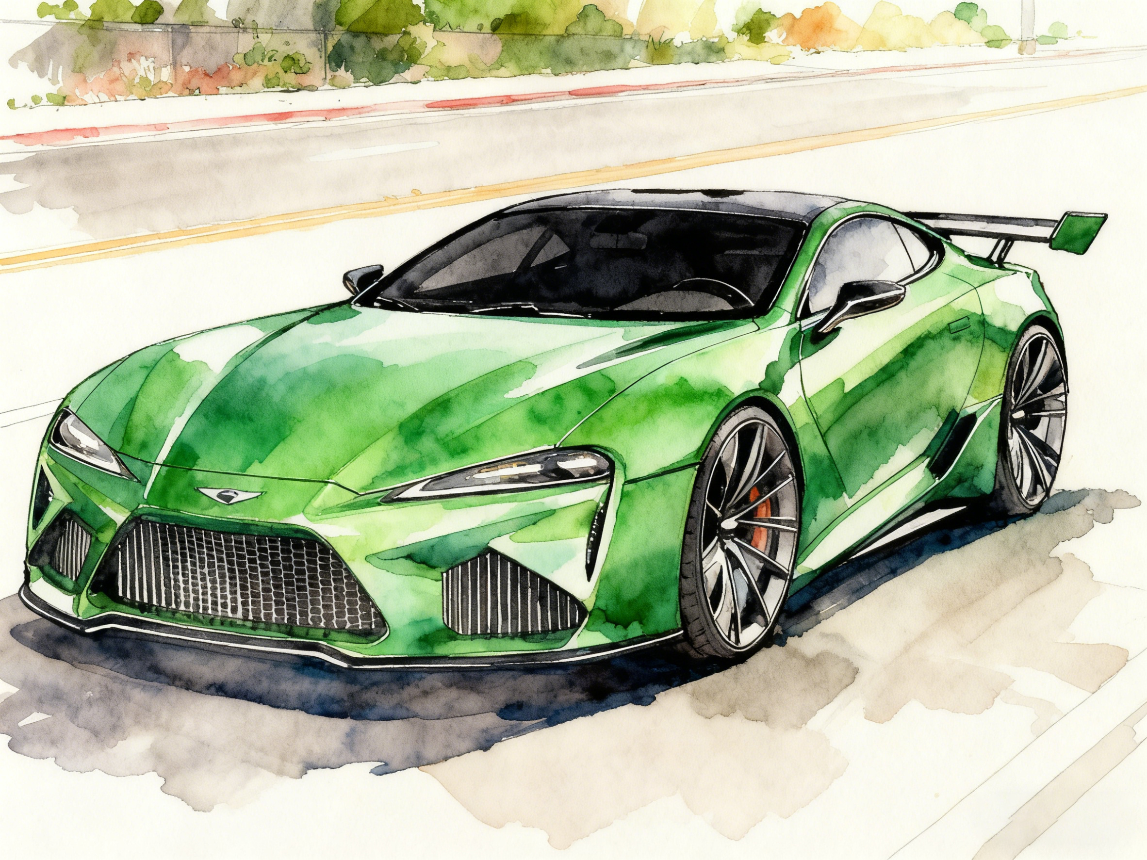 Car Sketch, AI Color, Vehicle, Car Design，