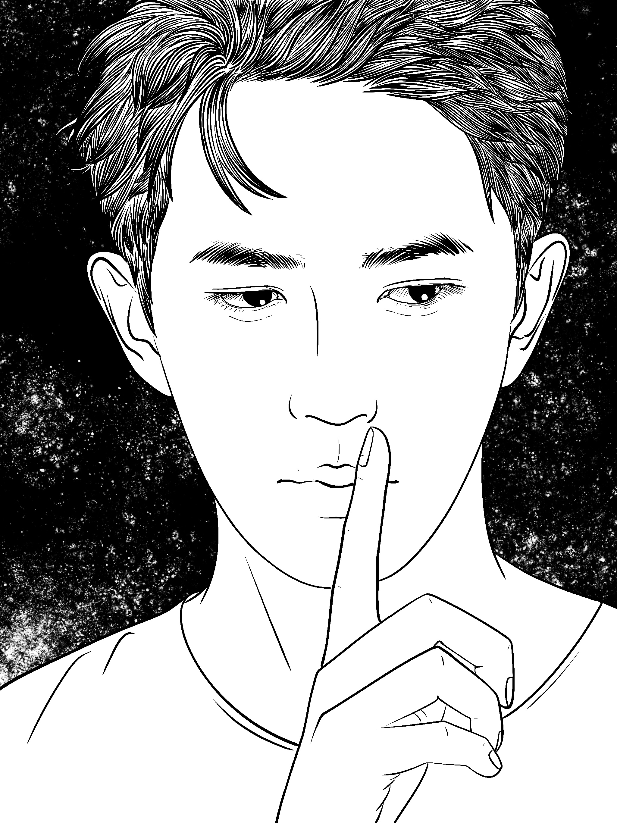 painting，Meng Meng，Line drawing，