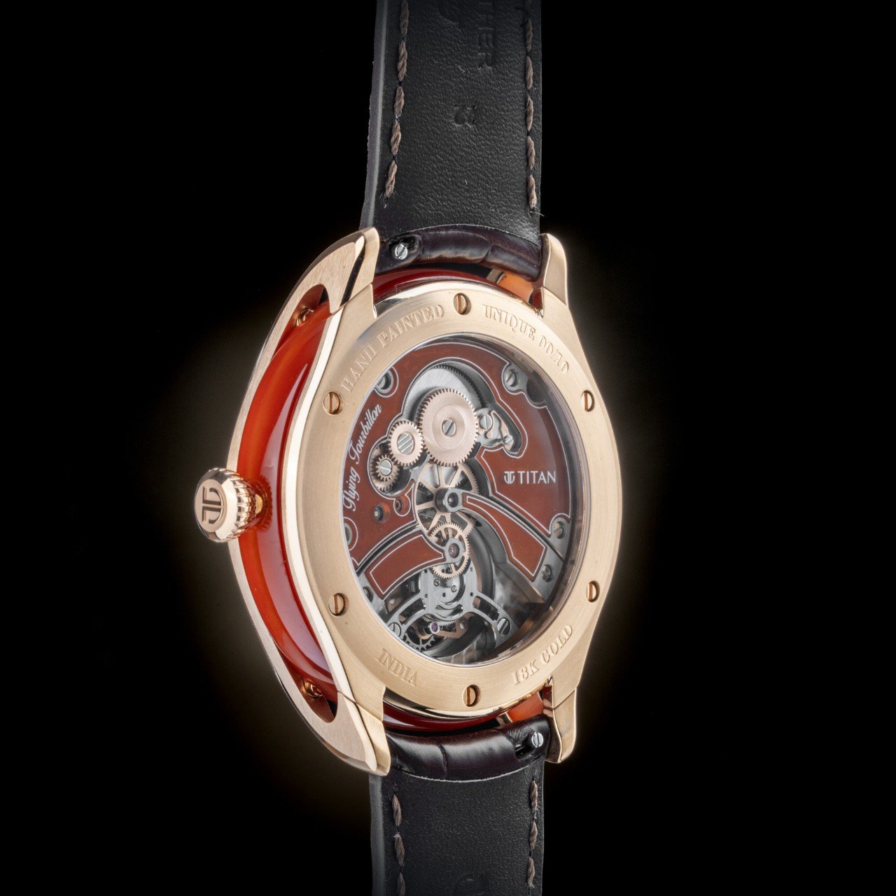 Wrist watch，Flywheel Watch，18k rose gold，Hand drawn，