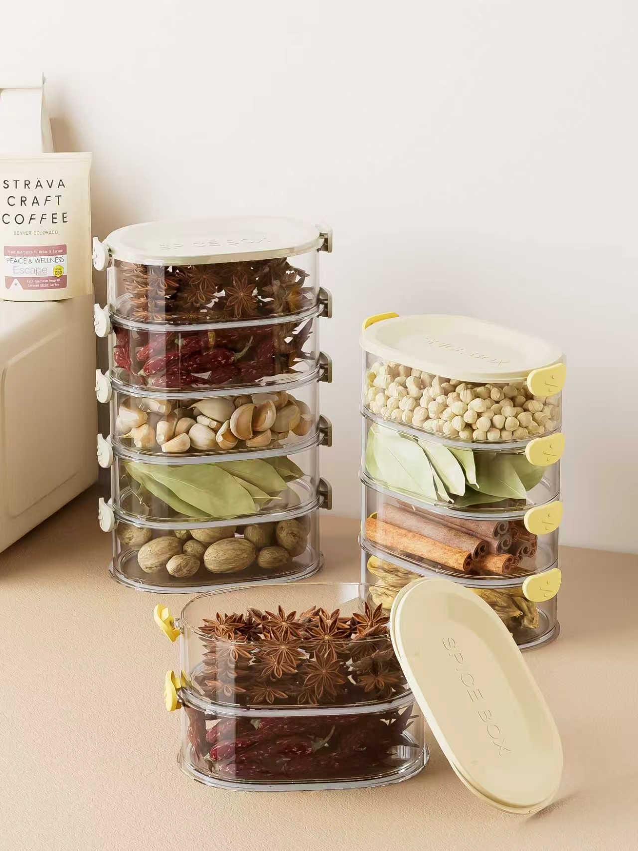 Spice box，kitchen，Stack，