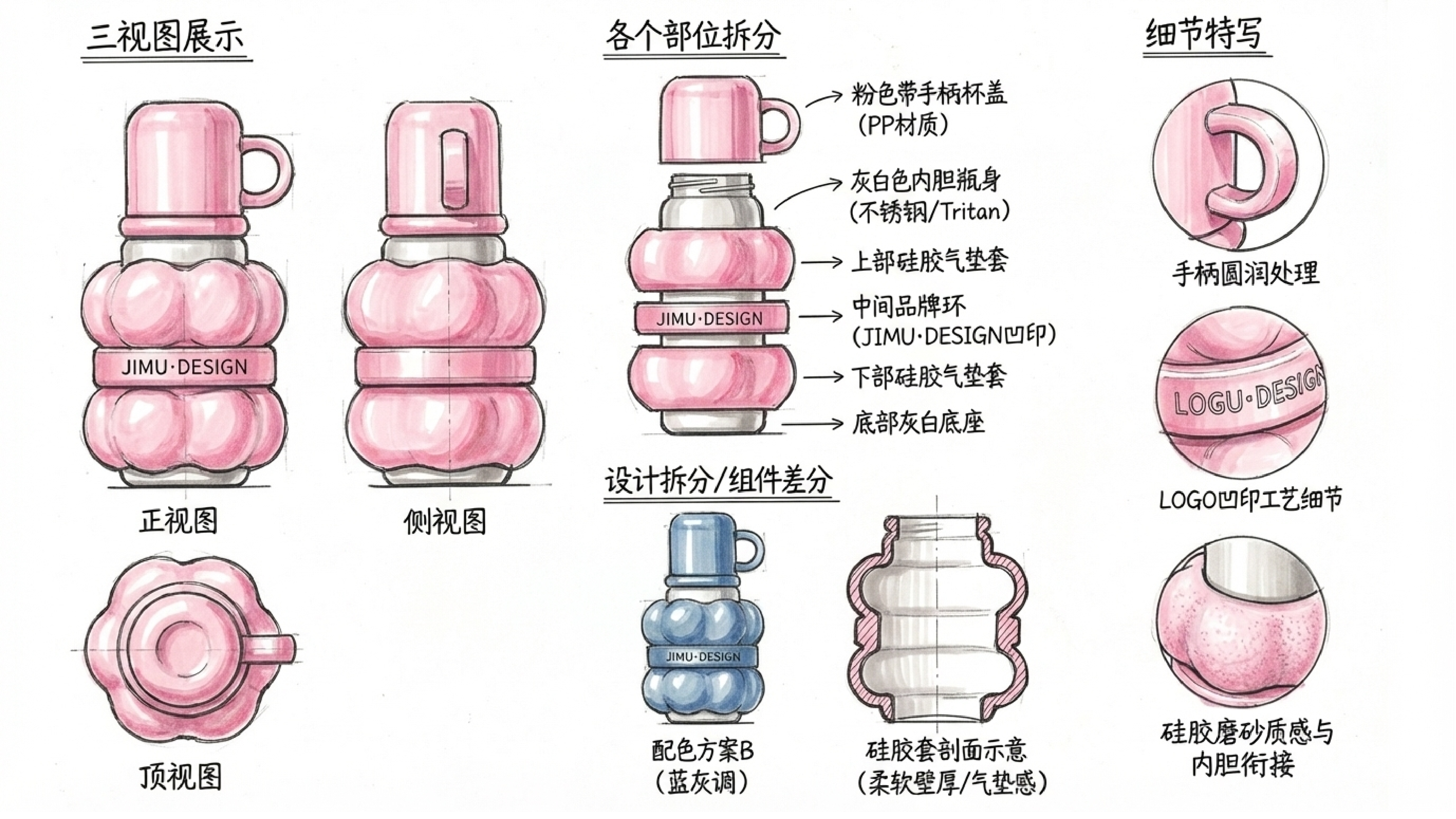 Water cup，vacuum cup，product design，Mother baby design，