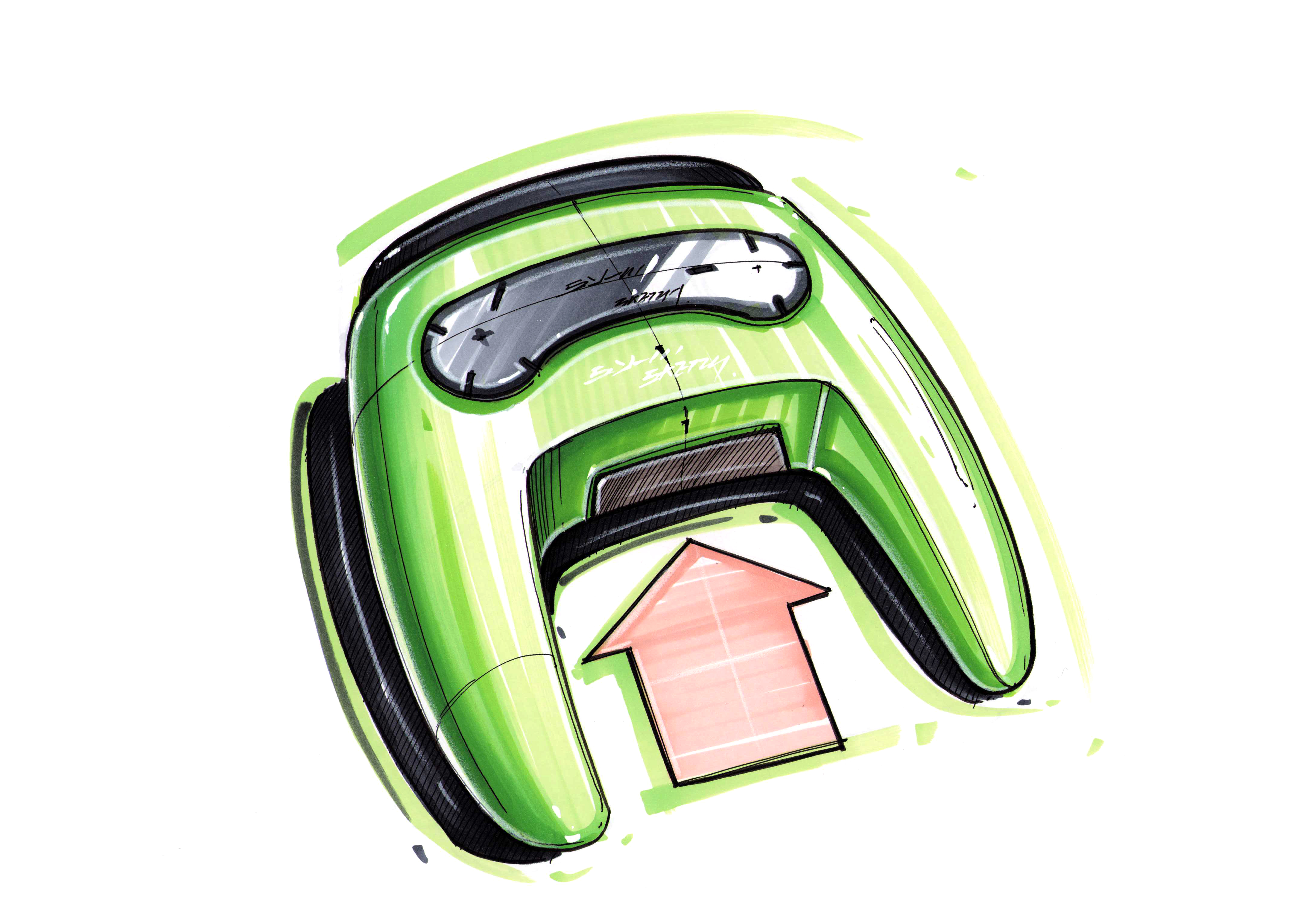 product design，industrial design，Hand drawn product design，Hand drawn industrial design，marker pen painting，Marker hand drawn，