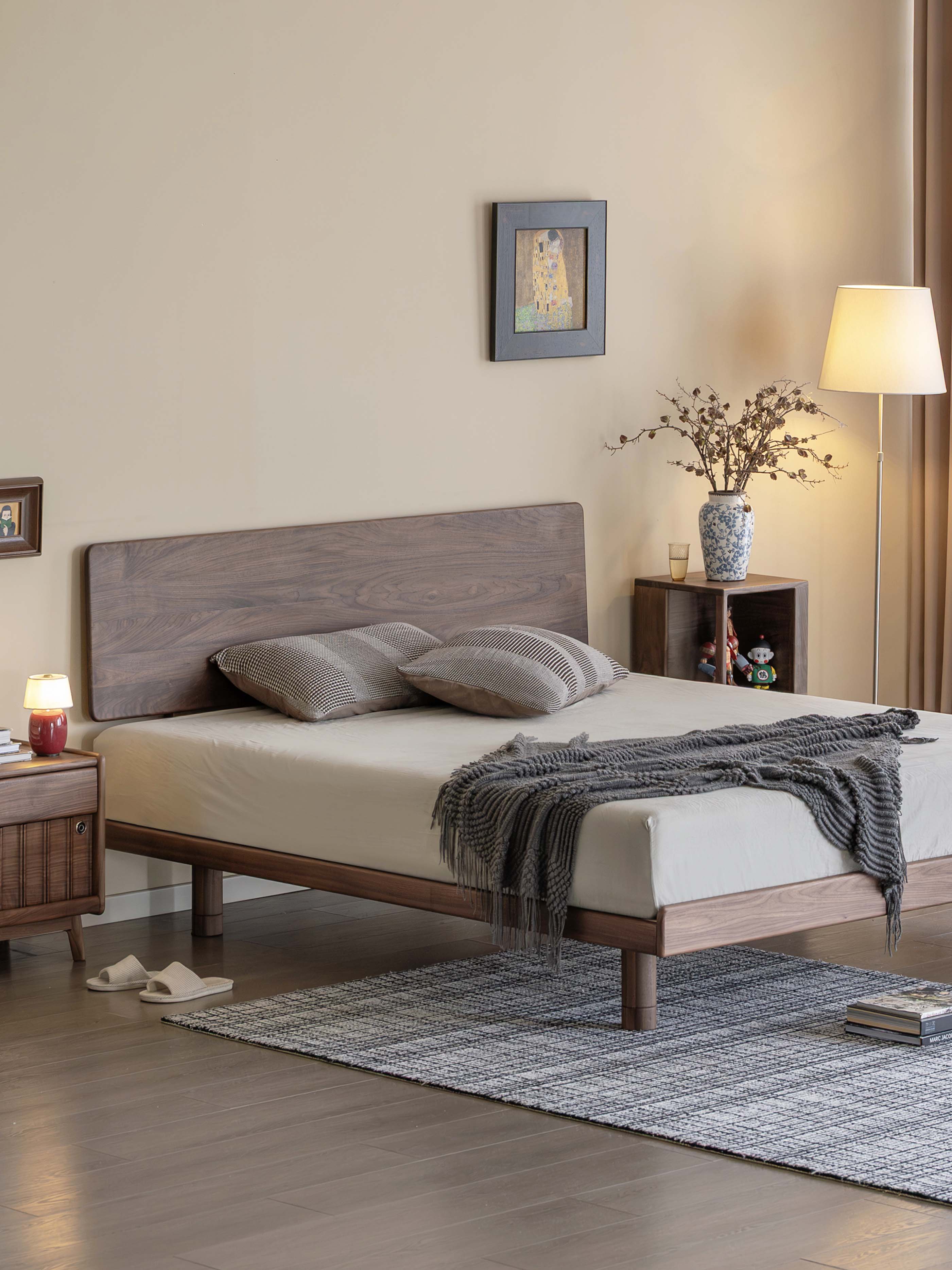 furniture design ，Residential Furniture，Original design，Solid wood furniture，Black walnut furniture，Solid wood bed，