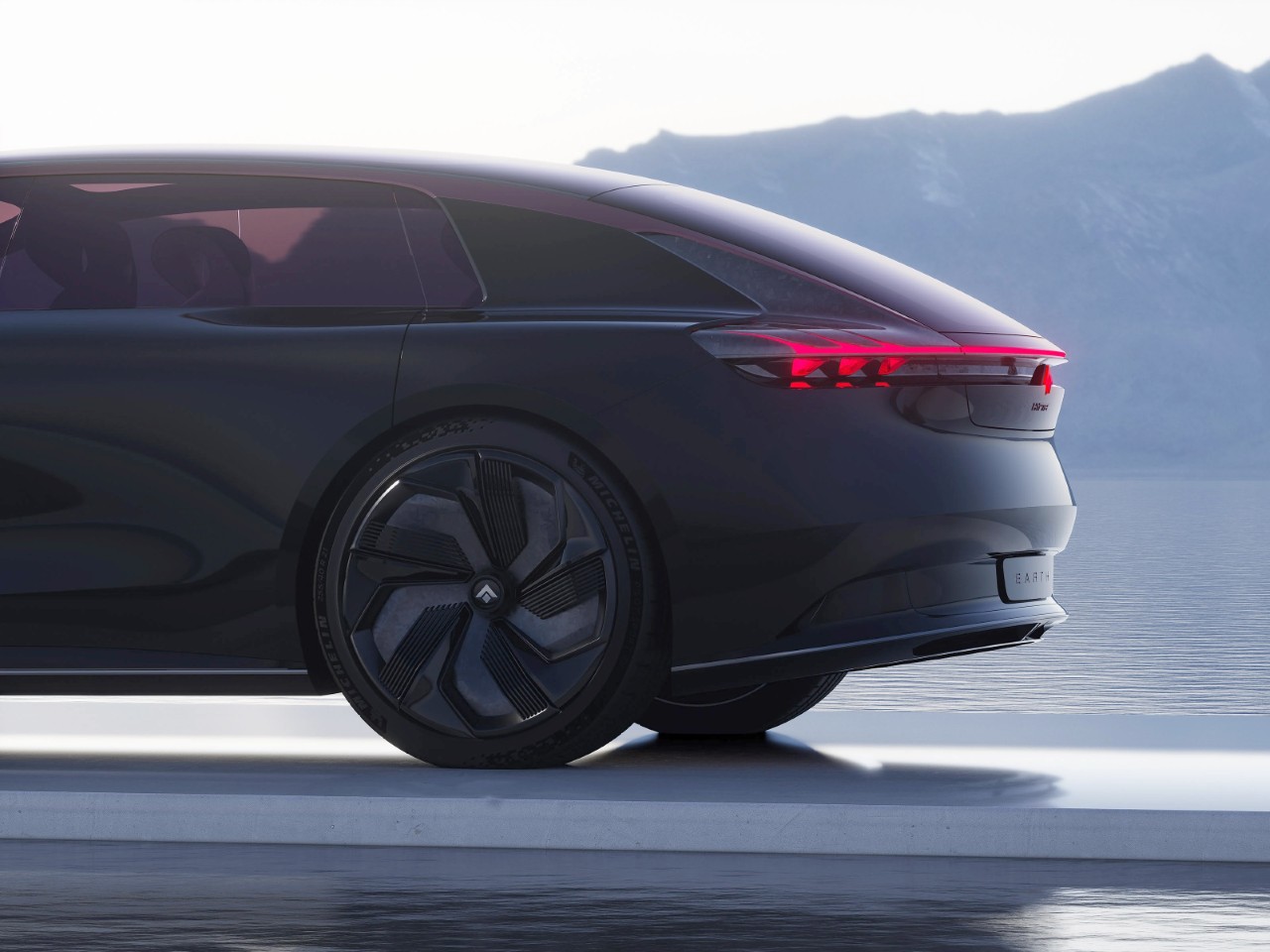 organic aesthetics，Hyptec Earth，Concept electric car，Sustainable design，Matte texture，