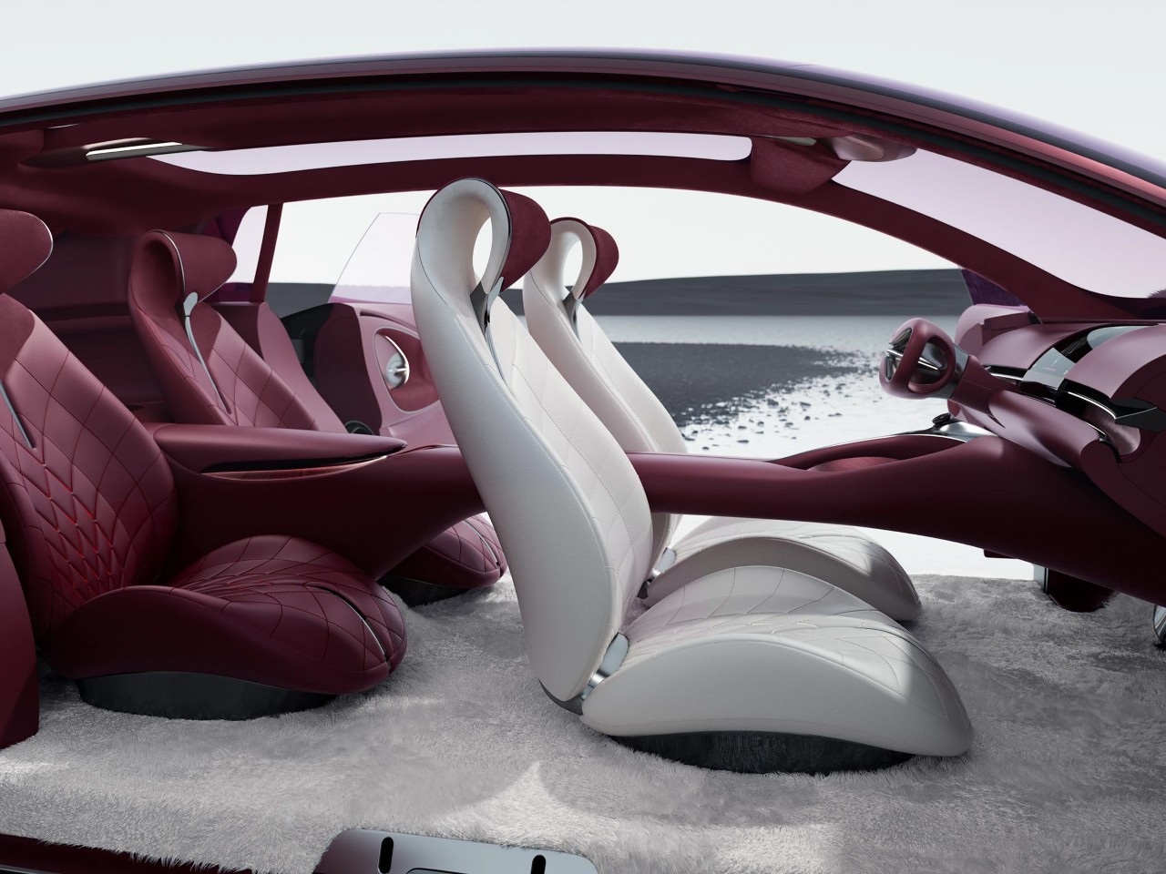 organic aesthetics，Hyptec Earth，Concept electric car，Sustainable design，Matte texture，