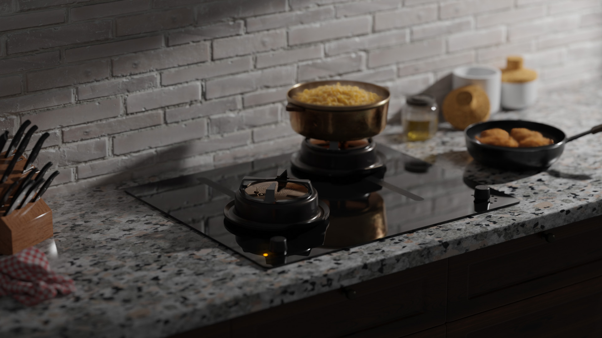 product design，industrial design，Kitchen design，Gas stove，Household Electric Appliances，Modern kitchen，Italian original design，Design innovation，