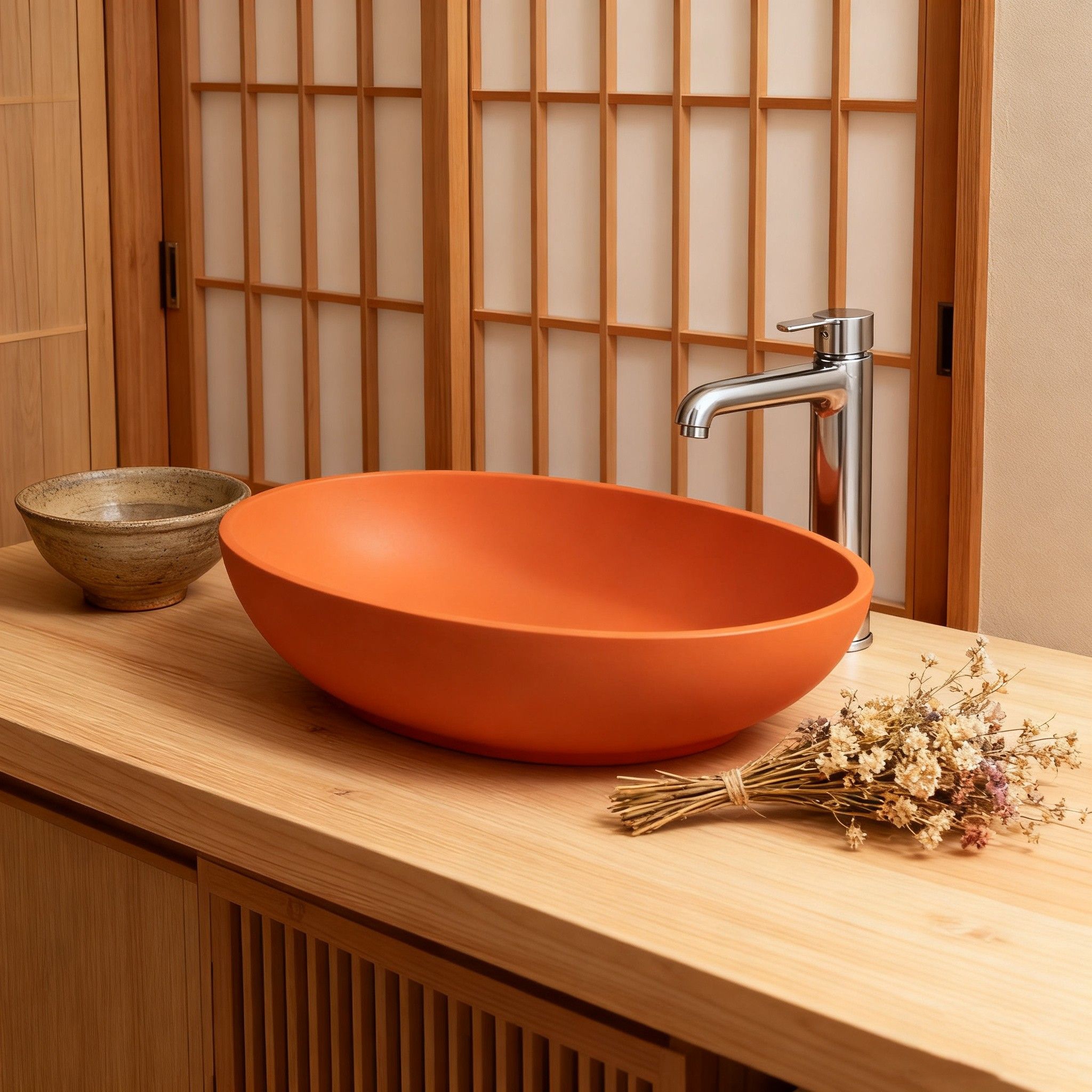 Cement wash basin，Bathroom decoration，Bathroom Cabinet Wash Basin，Restroom decoration，Industrial wind bathroom design，Bathroom wash basin effect，