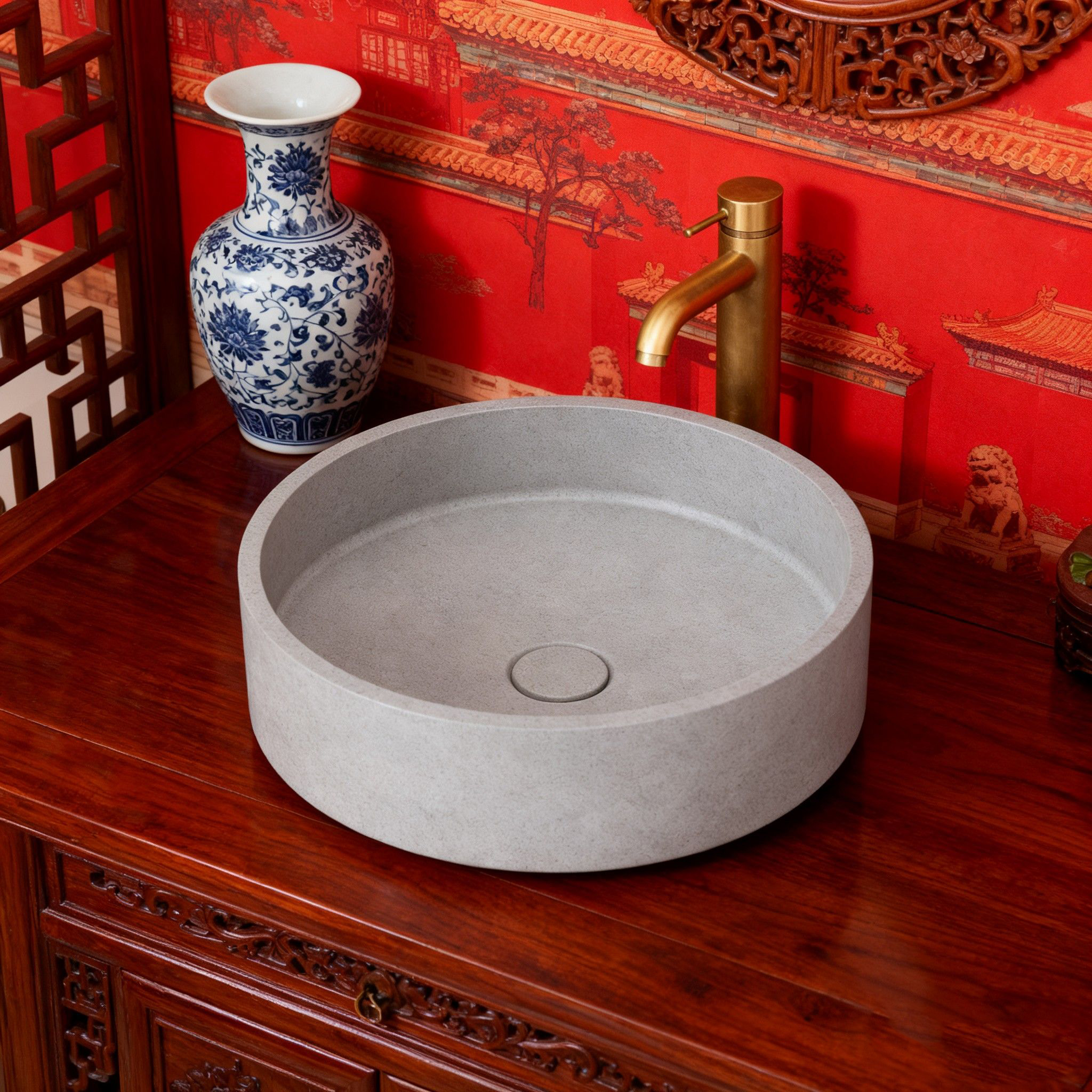 Cement wash basin，