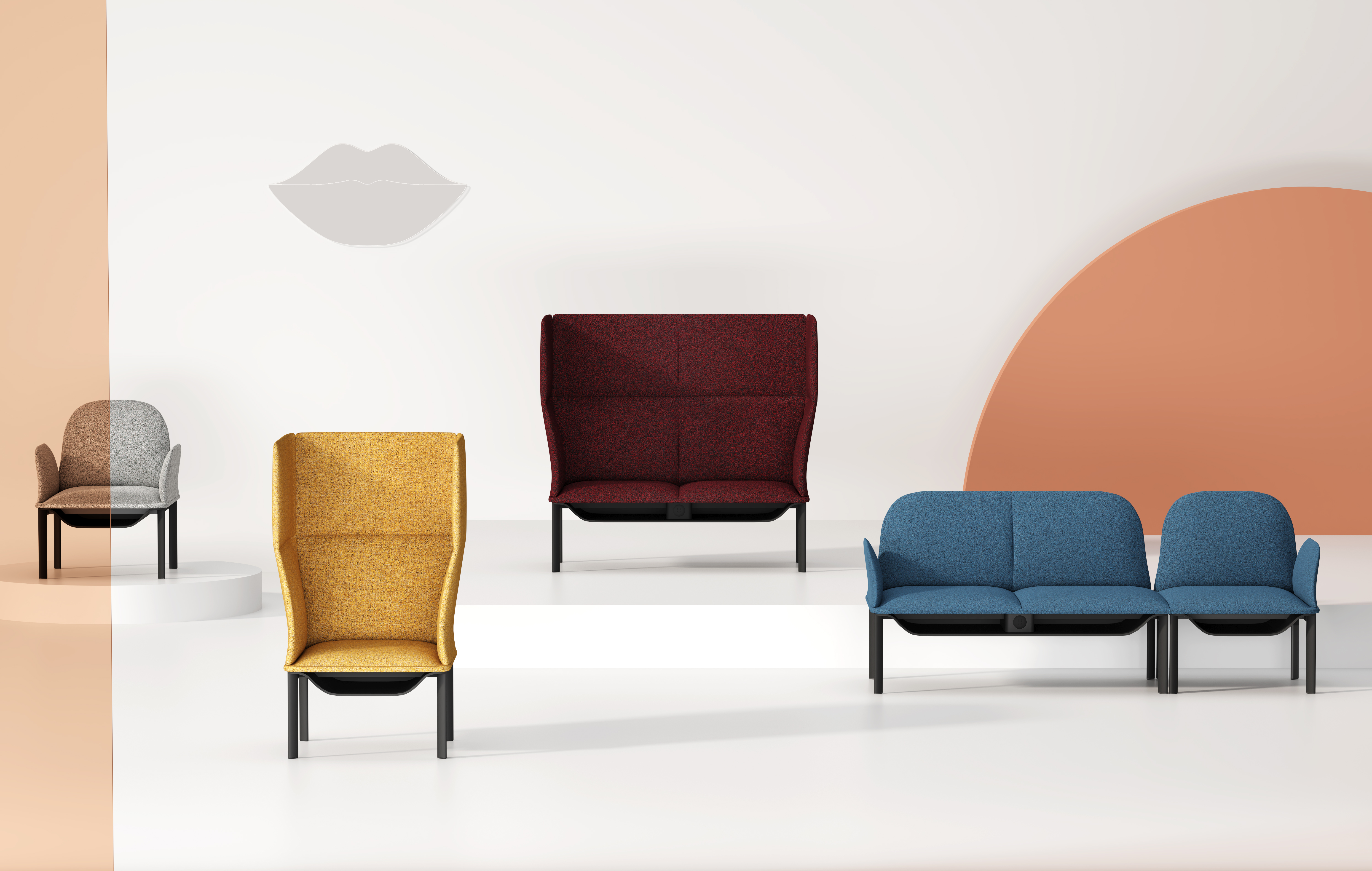 Kathy, collaboration, public leisure, sofa, Yu-room design，