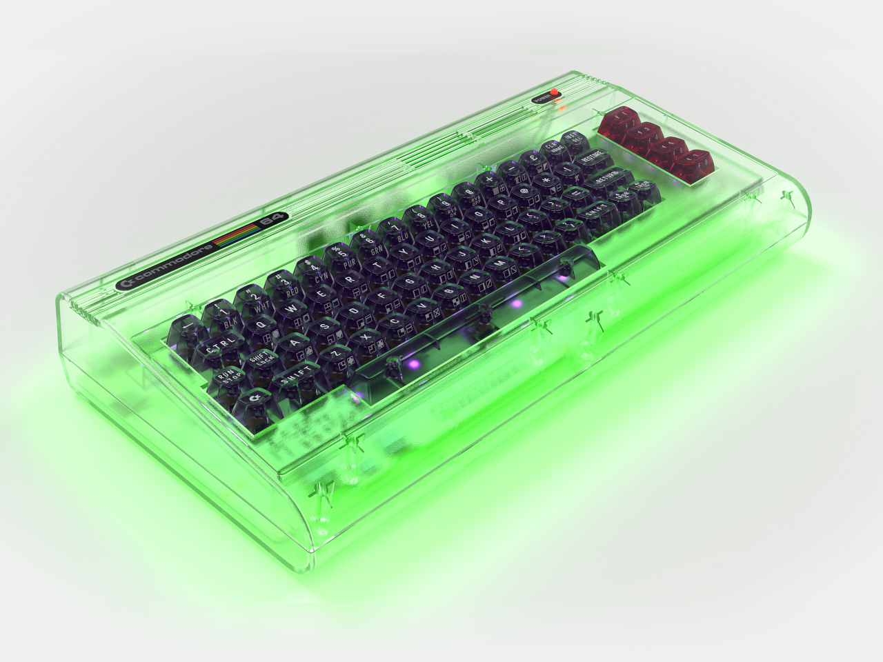 Commodore 64 Ultimat，Limited Neon Edition，Gold-plated shell，Light effect out of the box，