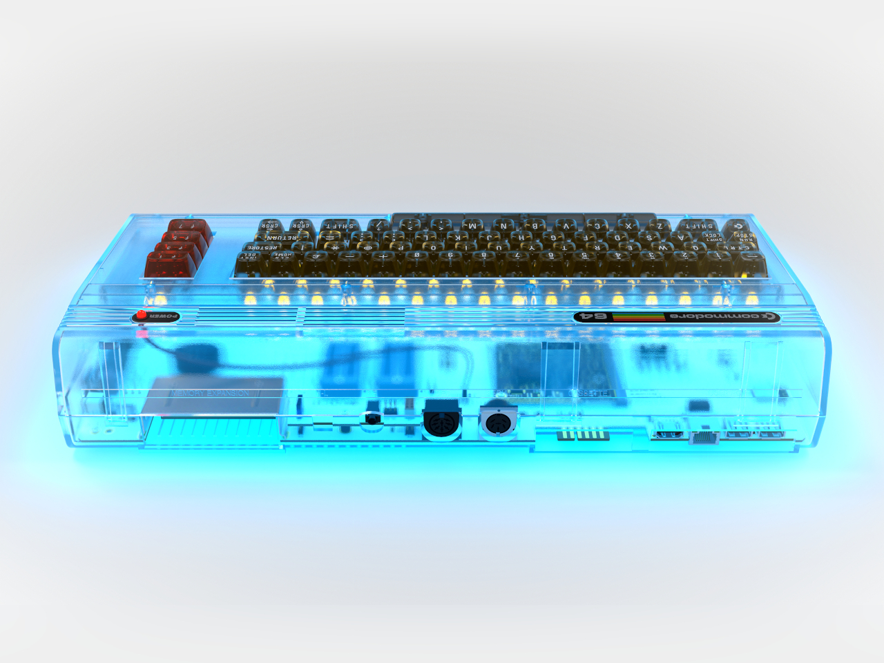 Commodore 64 Ultimat，Limited Neon Edition，Gold-plated shell，Light effect out of the box，