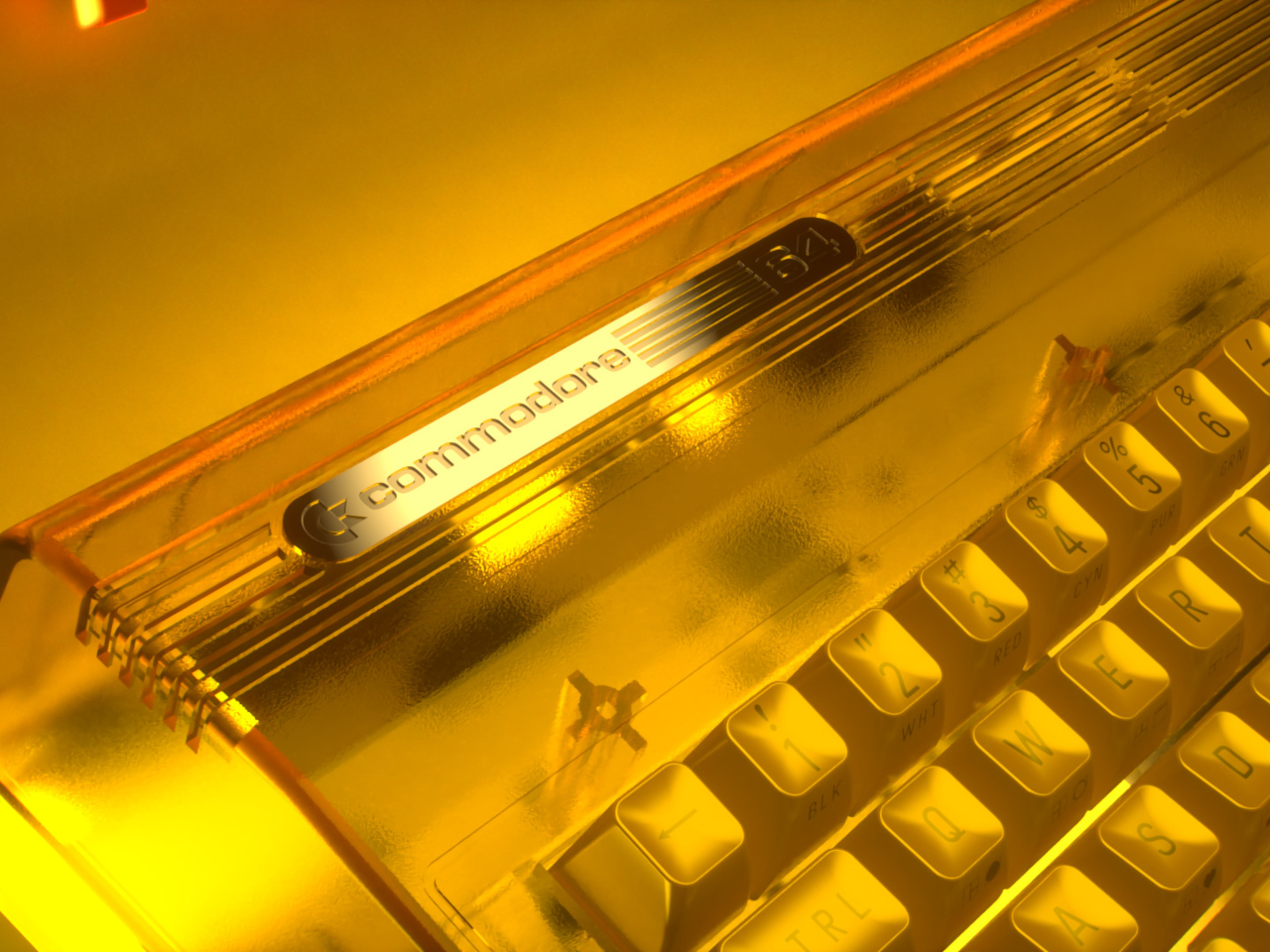 Commodore 64 Ultimat，Limited Neon Edition，Gold-plated shell，Light effect out of the box，