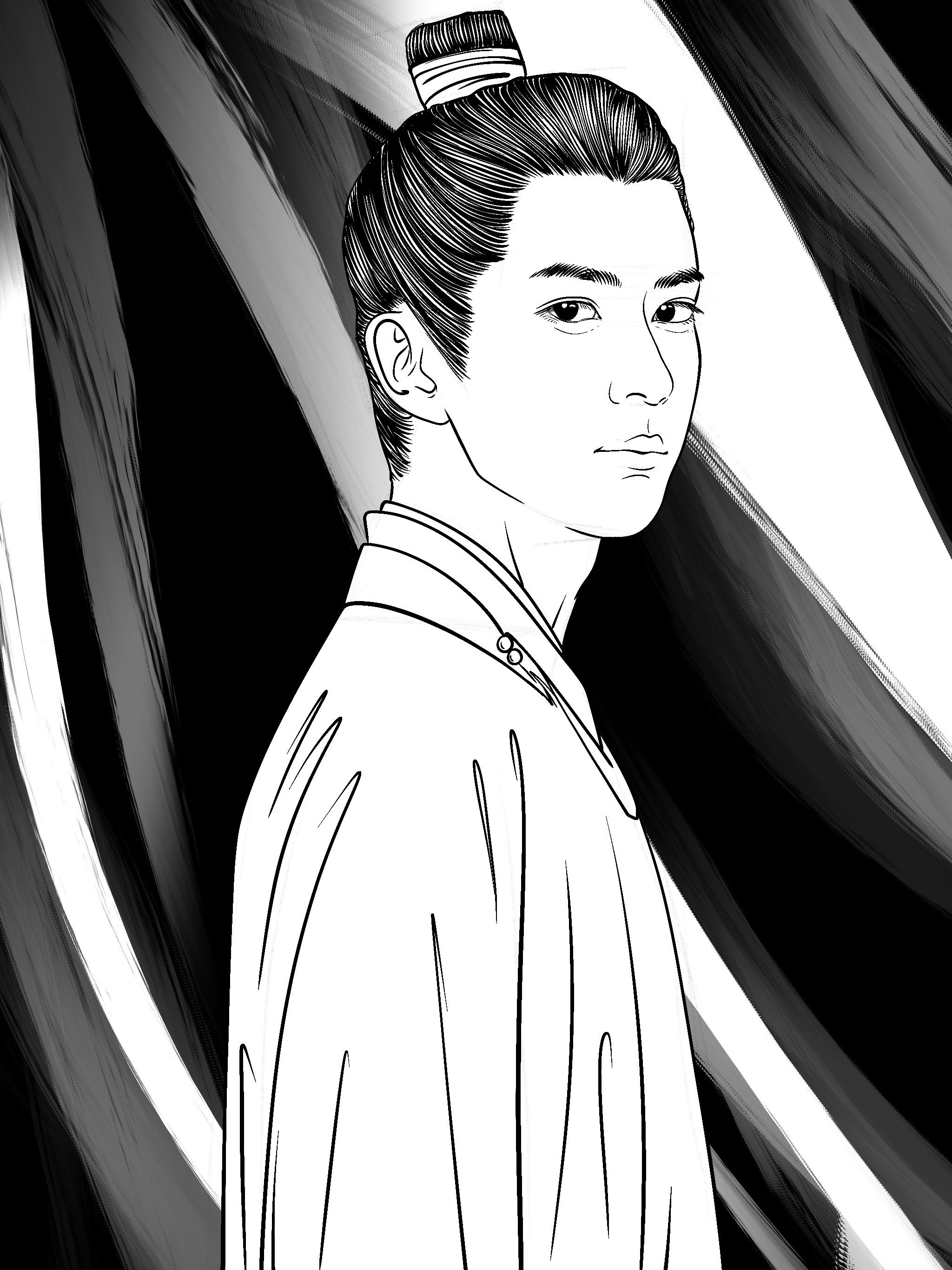 painting，Line drawing，Meng Meng，