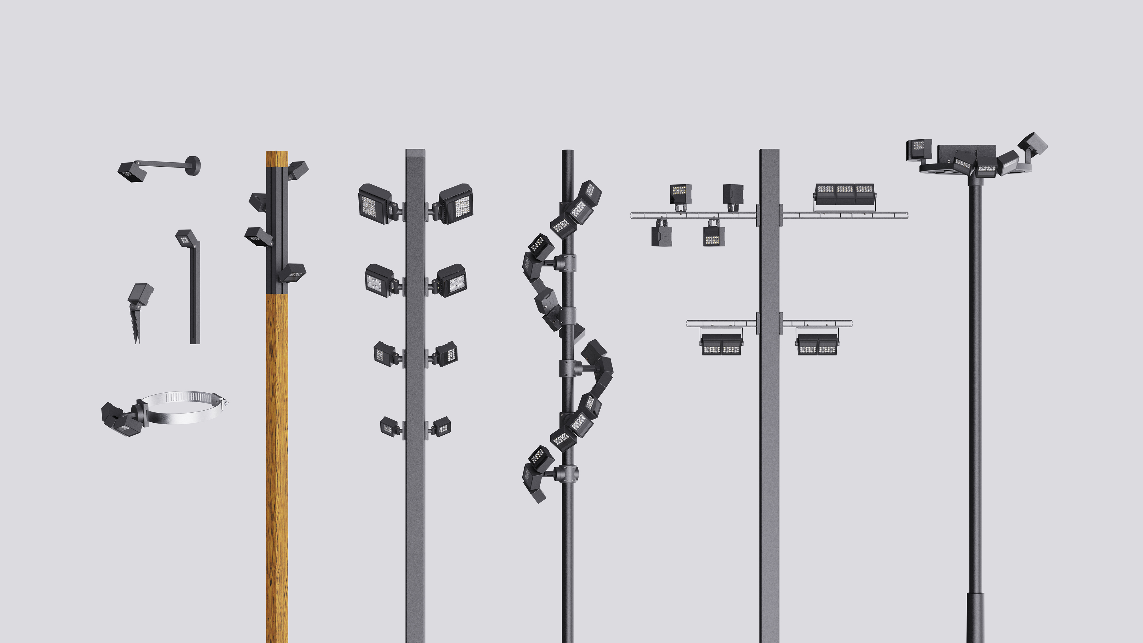 outdoors，lighting，Cast light，modularization，Full scene，intelligence，control，extend，