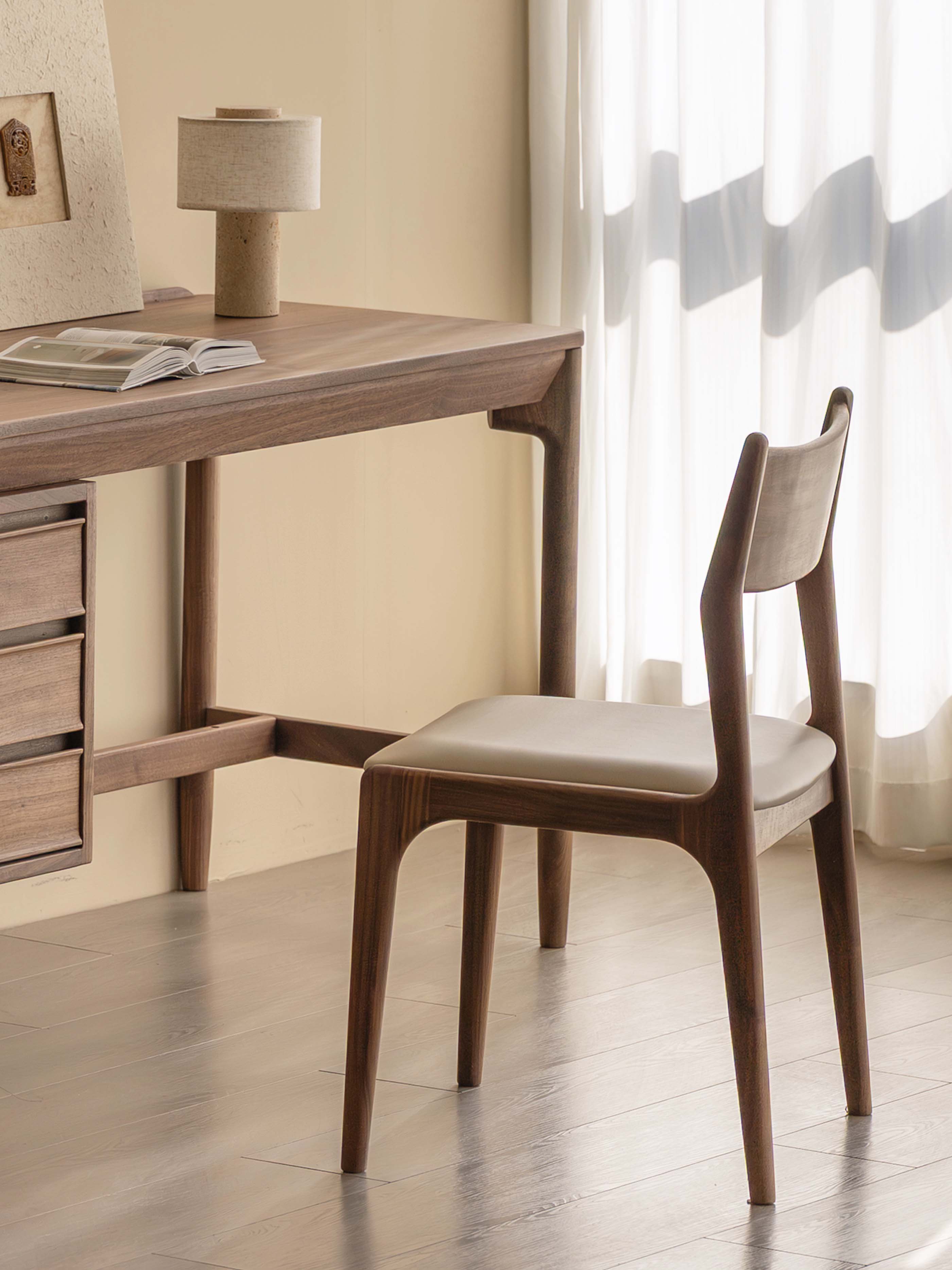 Residential Furniture，Solid wood dining chair，furniture design ，Original design，Solid wood furniture，Black walnut furniture，