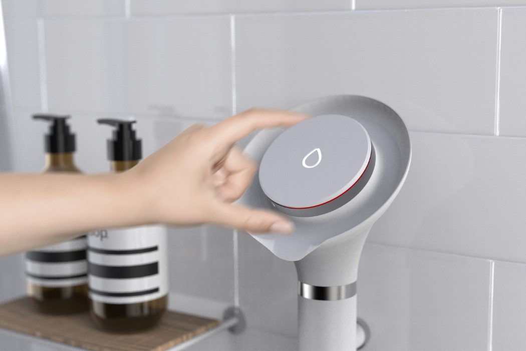 a shower nozzle，white，equipment，bathroom，shower，Nozzle，Hydra，