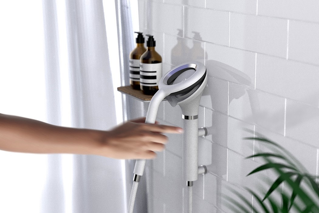 a shower nozzle，white，equipment，bathroom，shower，Nozzle，Hydra，