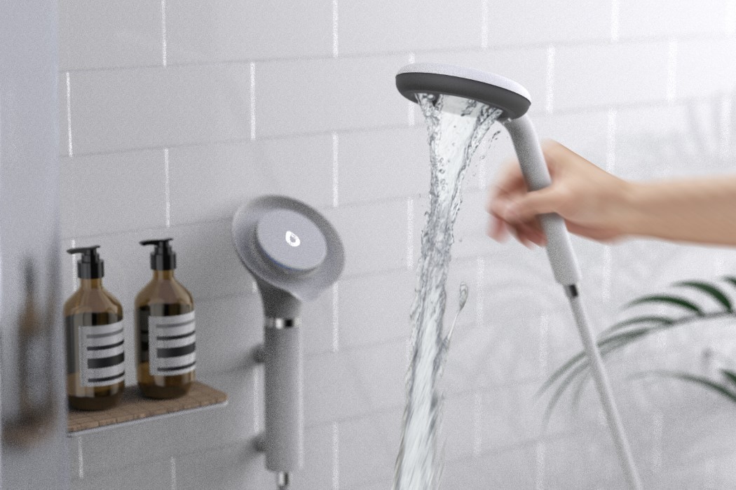 a shower nozzle，white，equipment，bathroom，shower，Nozzle，Hydra，