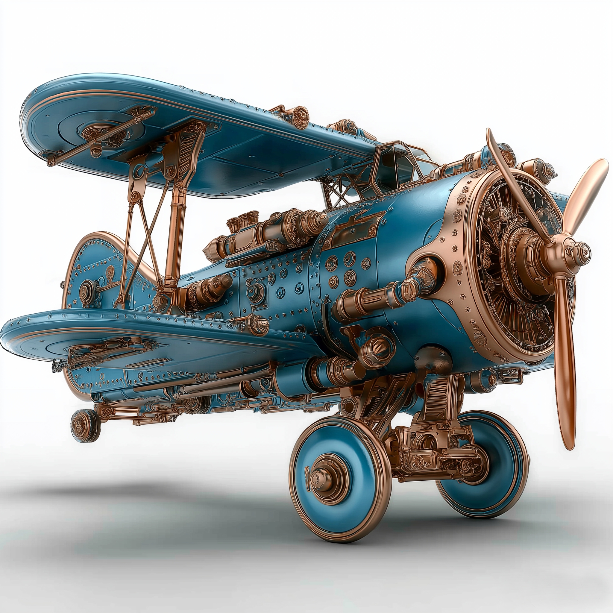 "Copper and Blue Reverse Wings": Highlight the Copper and Blue Color Matching and Friends of Aircraft，