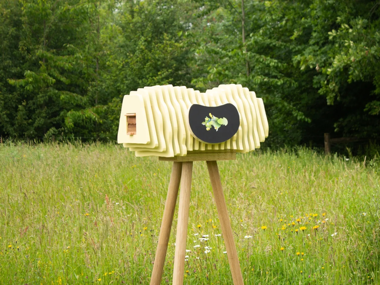 Seed Stories，Public art ，Bamboo frame，natural beehive，beeswax，