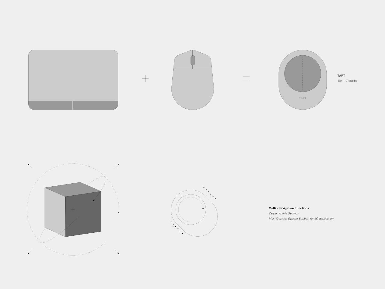 mouse，Wireless design，Tapt Pebble，Touch gestures，No roller，