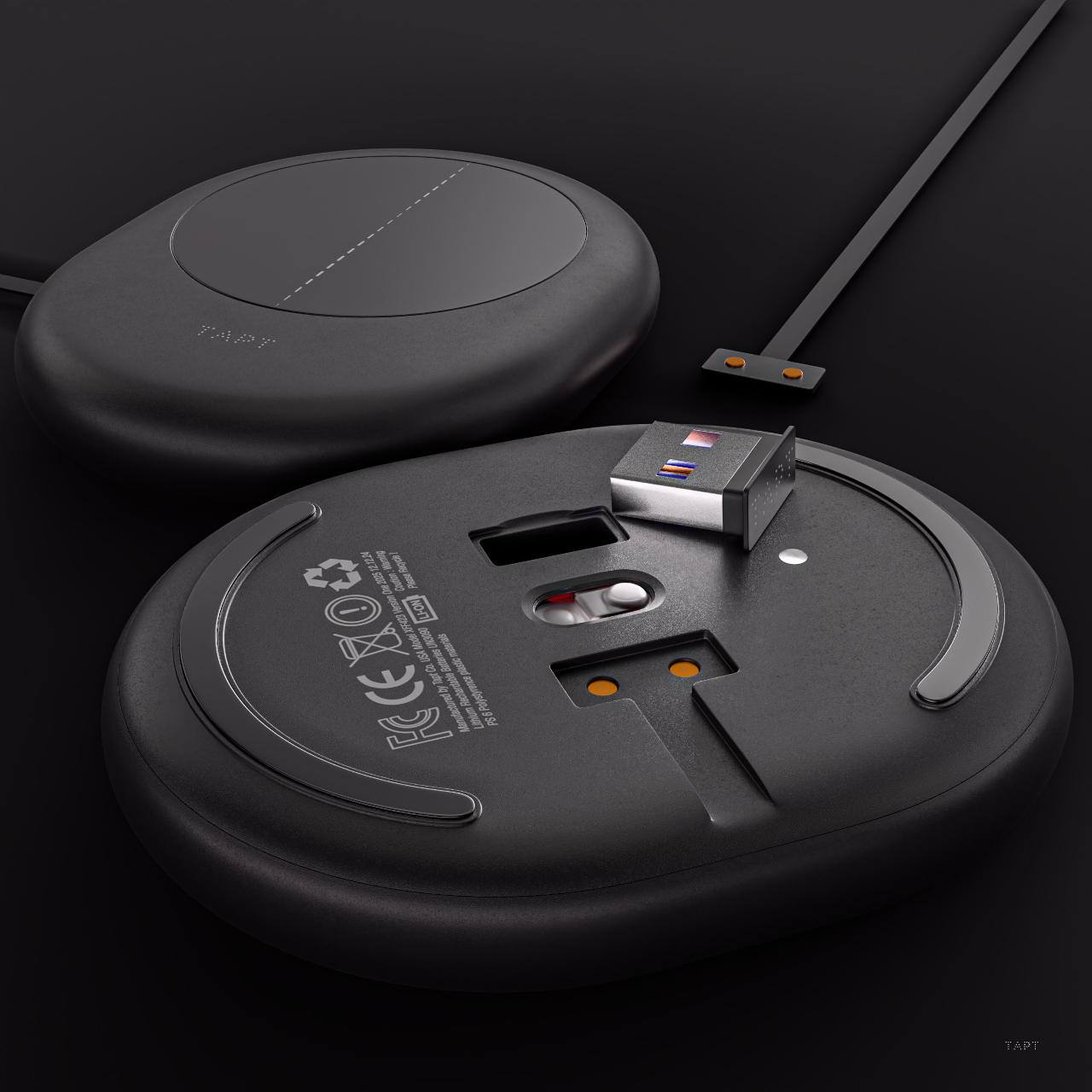 mouse，Wireless design，Tapt Pebble，Touch gestures，No roller，