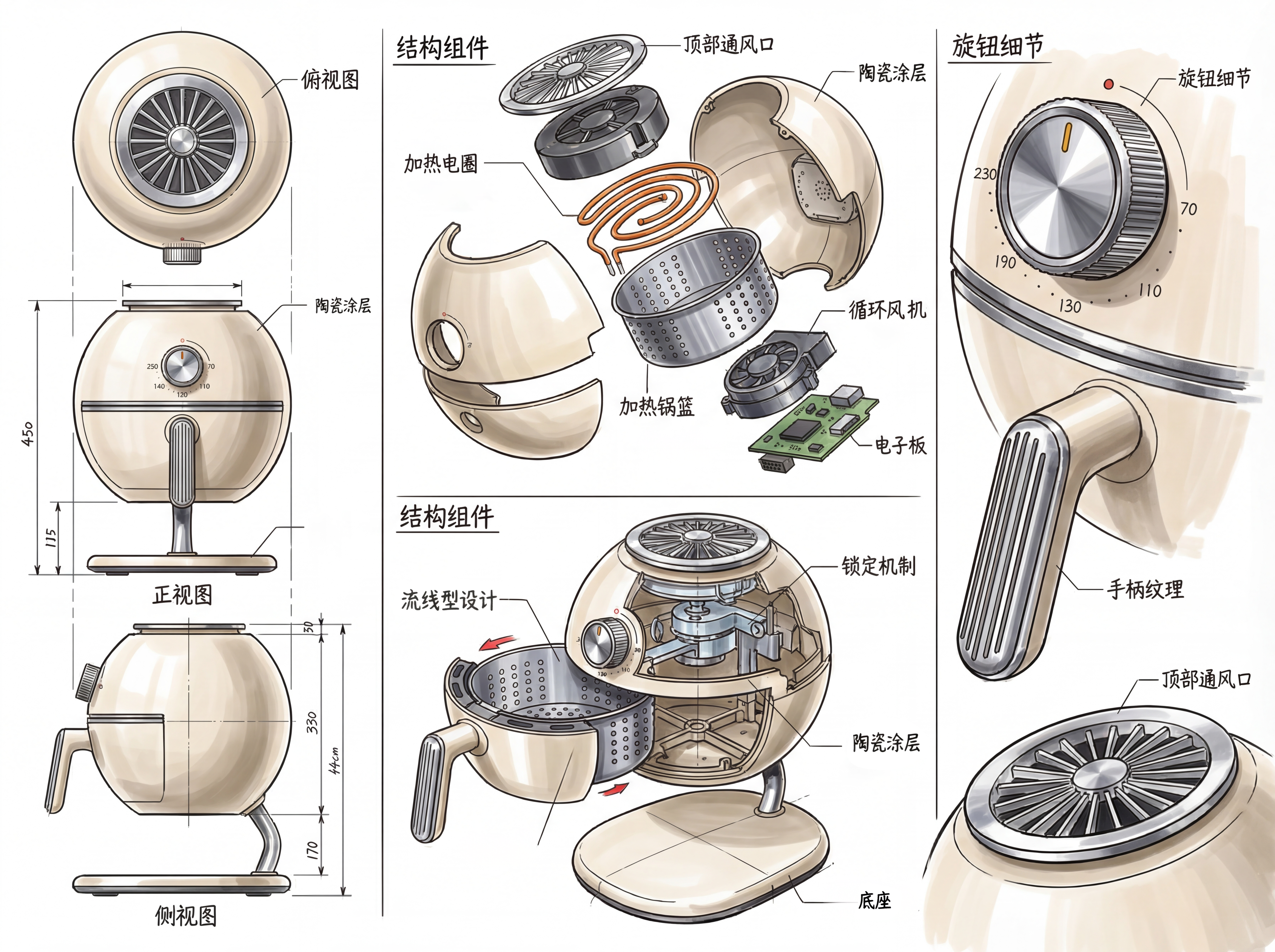 Air fryer，Kitchen appliances，product design，