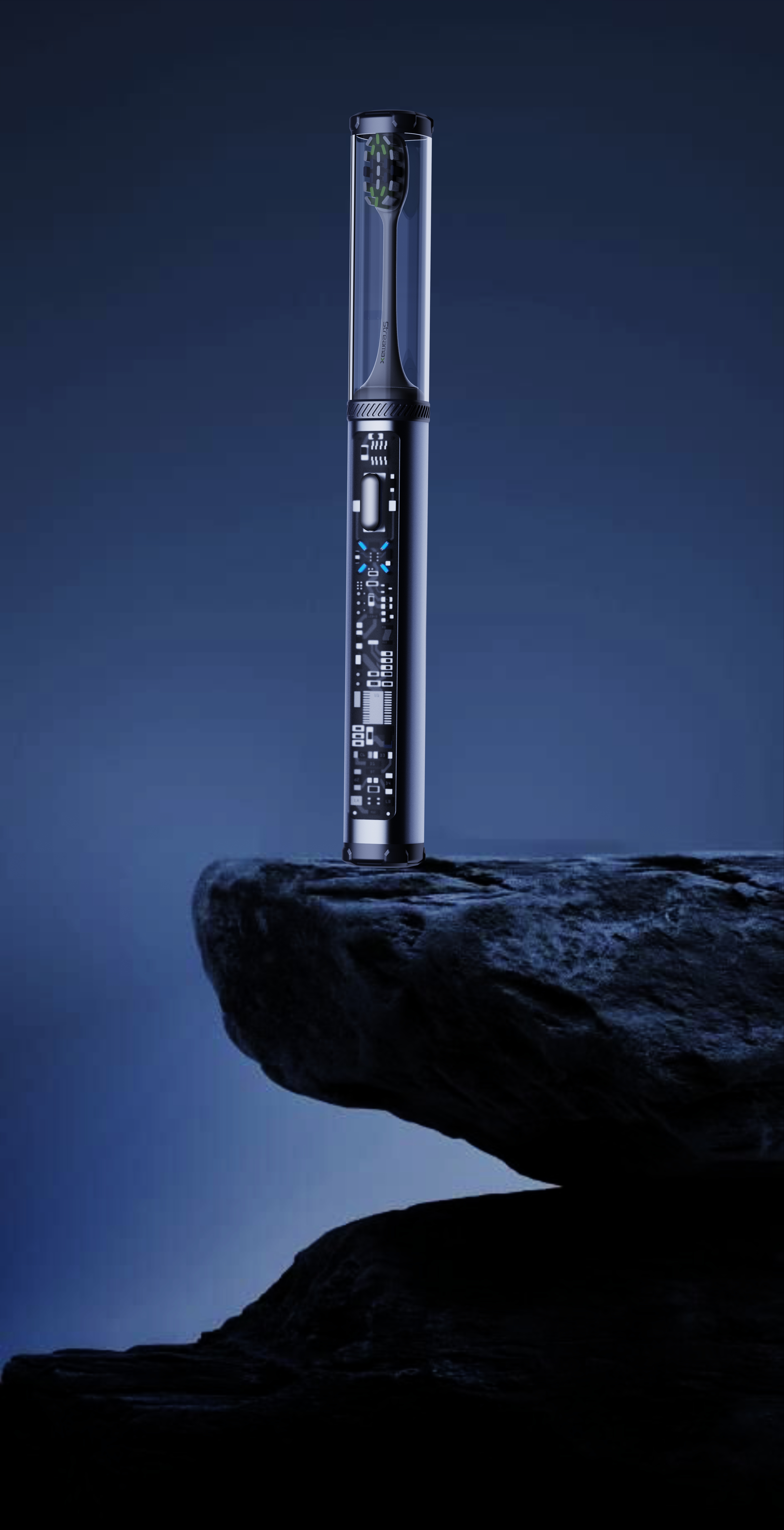 Electric toothbrush，Transparent element，cleantech，Science and technology sense product design，
