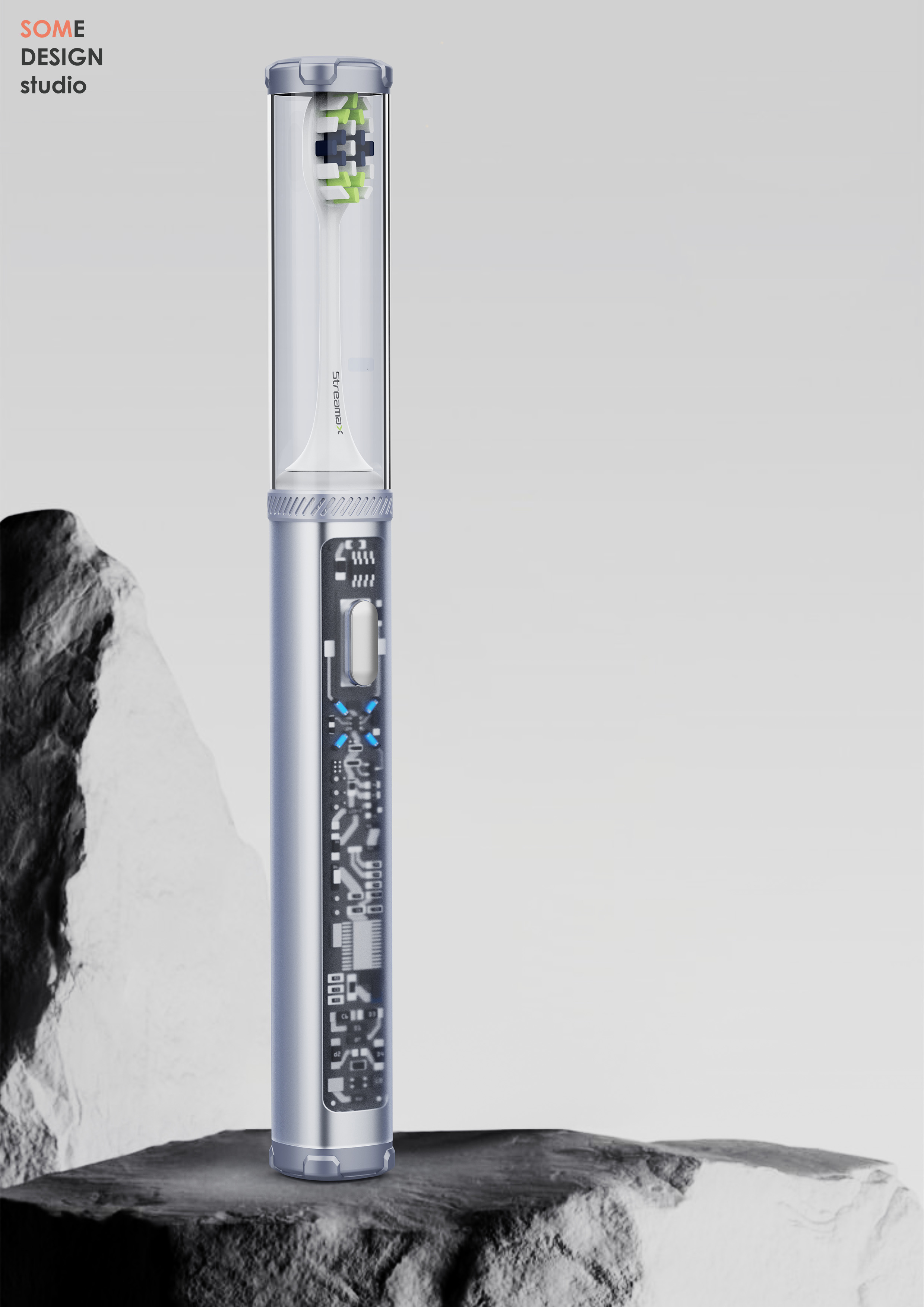 Electric toothbrush，Transparent element，cleantech，Science and technology sense product design，