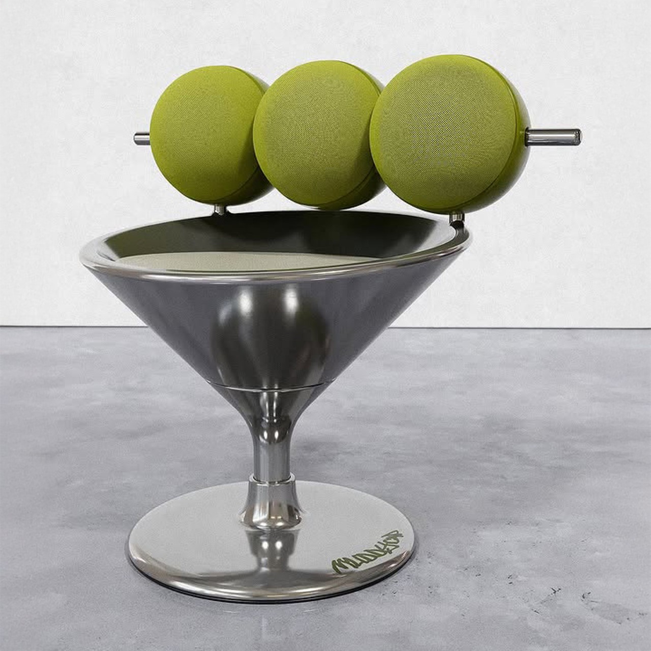Martini styling，Cocktail chair，Quirky，Stainless Steel Chair，Artwork，