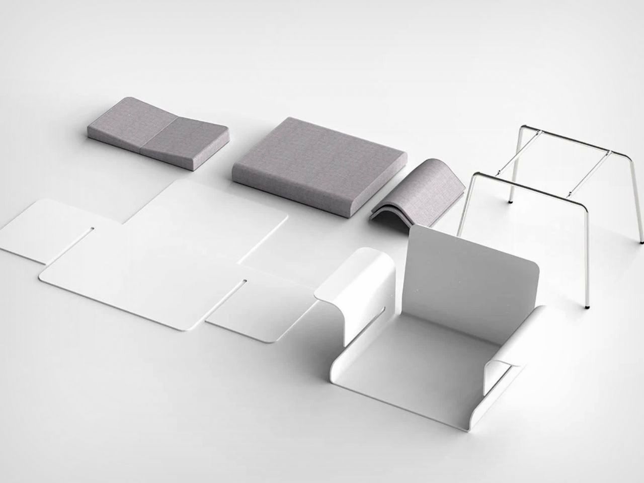 Metal seats，Minimalist design ，Flat packaging，Zero Screw，Seamless Bending，