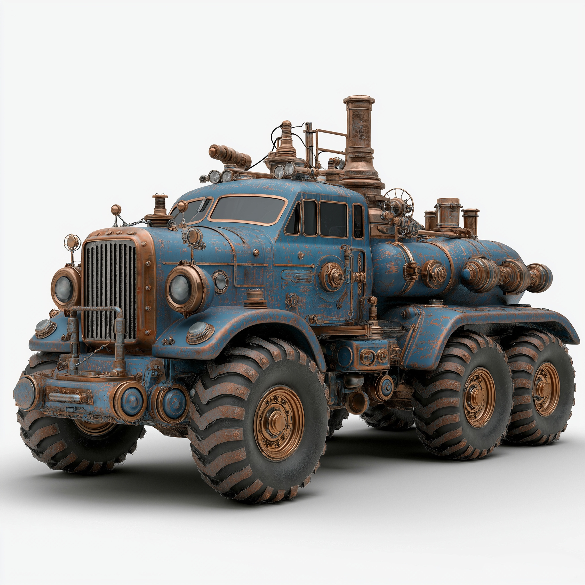# Steampunk# Mechanical Aesthetics# Heavy Truck#，