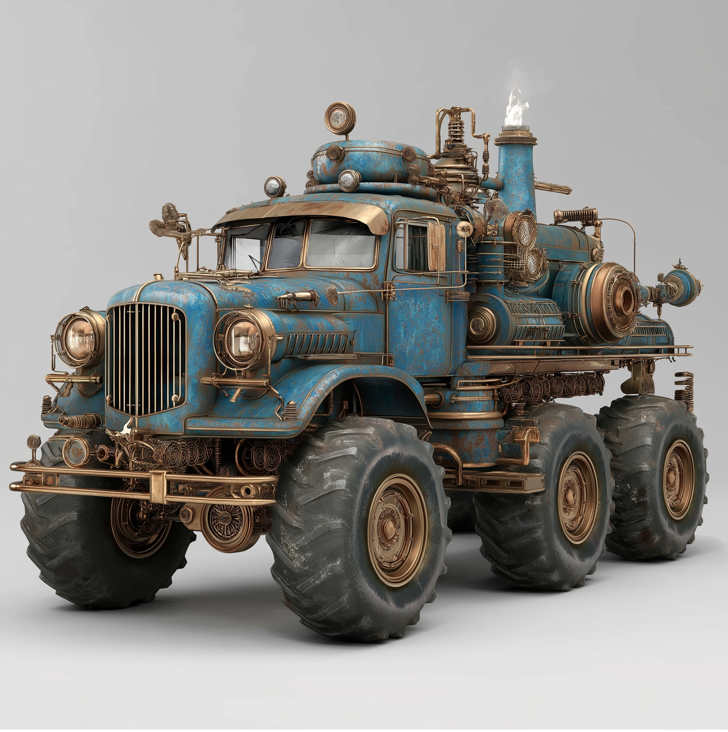 # Steampunk# Mechanical Aesthetics# Heavy Truck#，