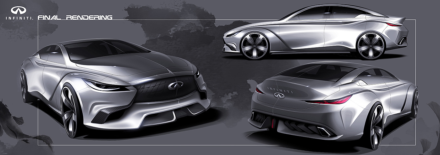 Infiniti，concept，Hand drawn，industrial design，Automobile design，