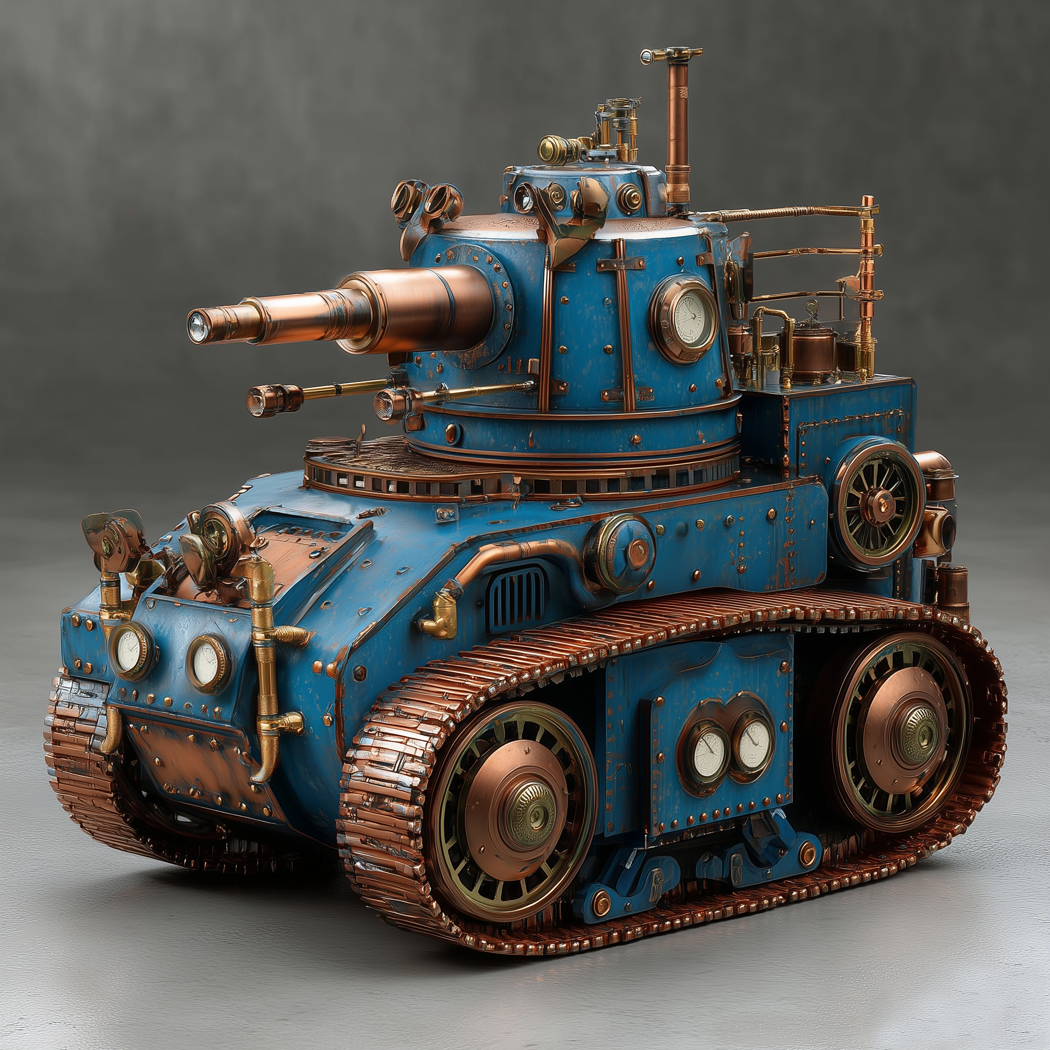 Steampunk Tank Model Mechanical Aesthetics Retro Industrial，