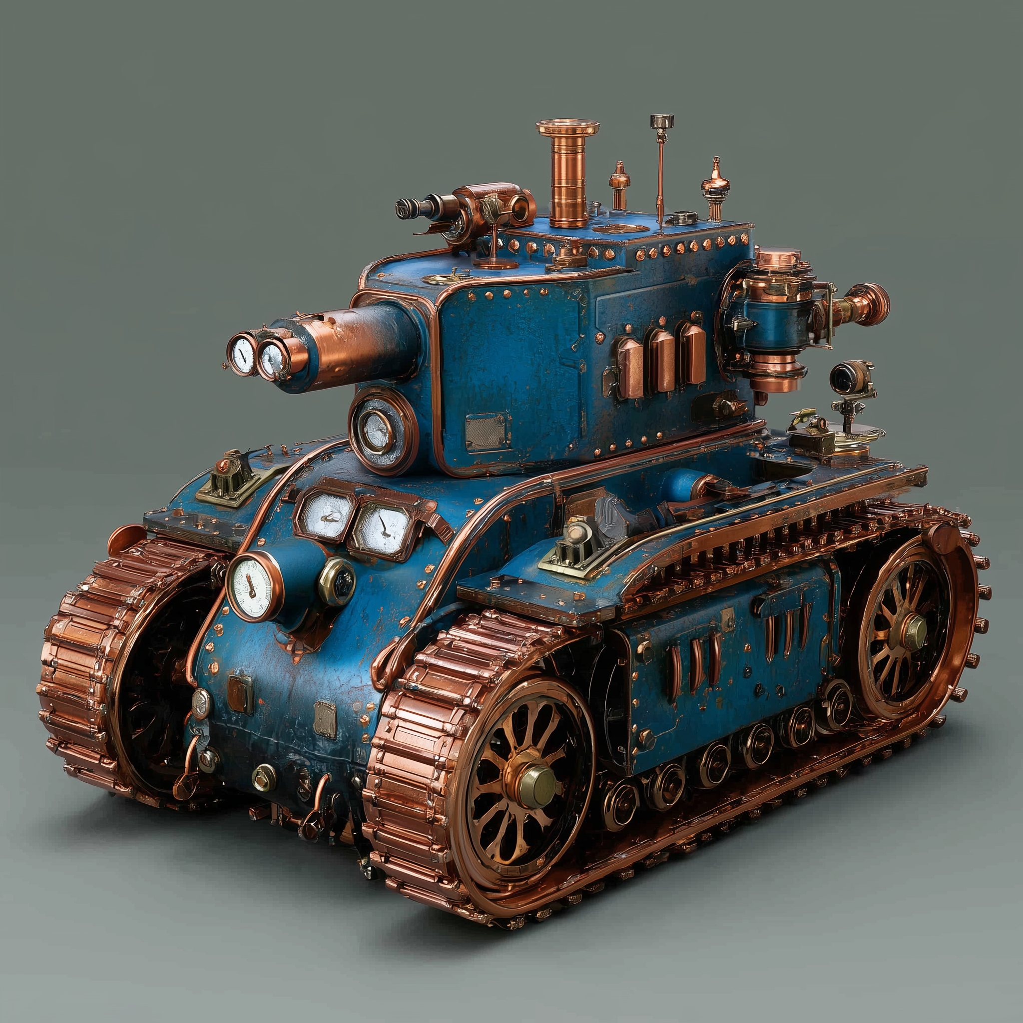Steampunk Tank Model Mechanical Aesthetics Retro Industrial，