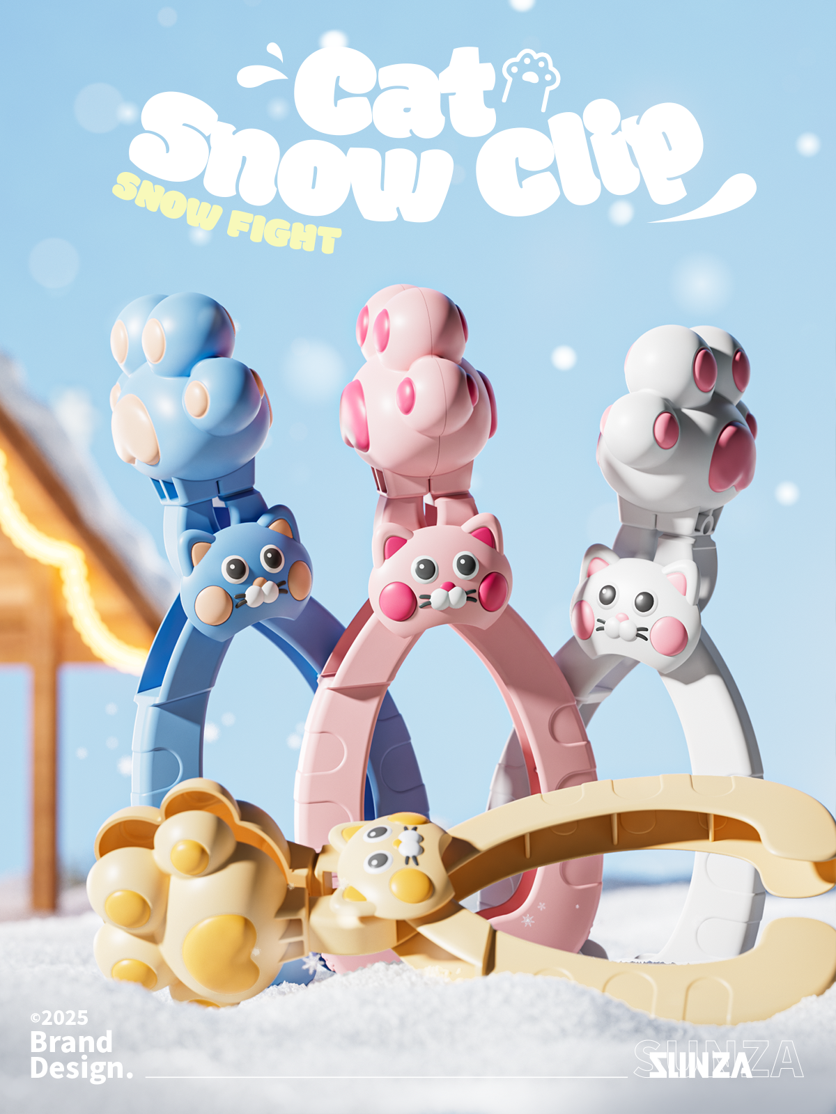 Snow clip toy，product design，Toy design，Snow Toy，Detail page design，e-commerce diagram design，Modeling and rendering，c4d，