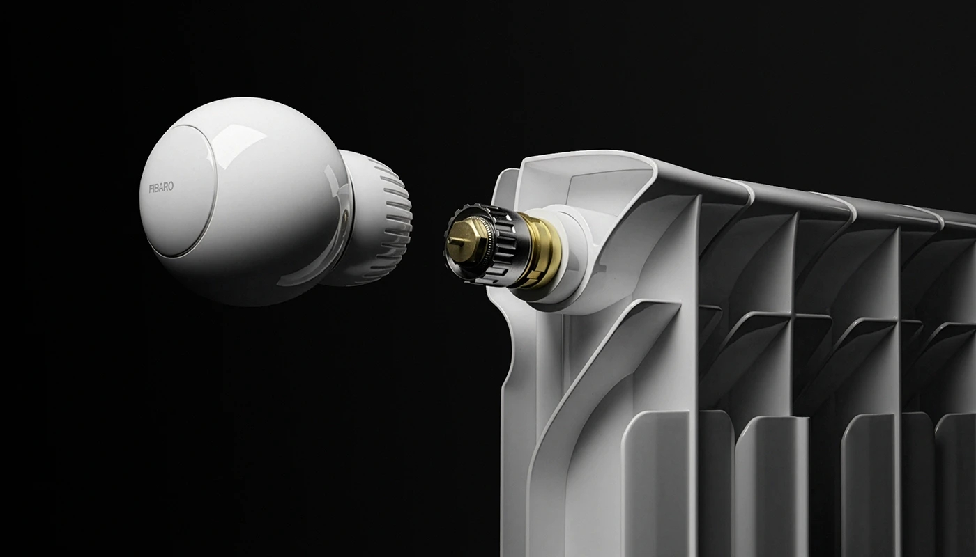 FIBARO head control thermostat，sensor，True constant temperature，Knob Rainbow Ring，