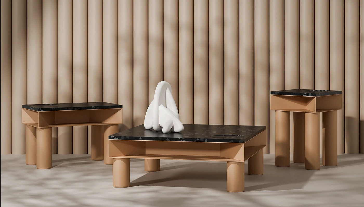 pocket，Coffee table，Desktop sculpture，geometric touch，Building Gestures，