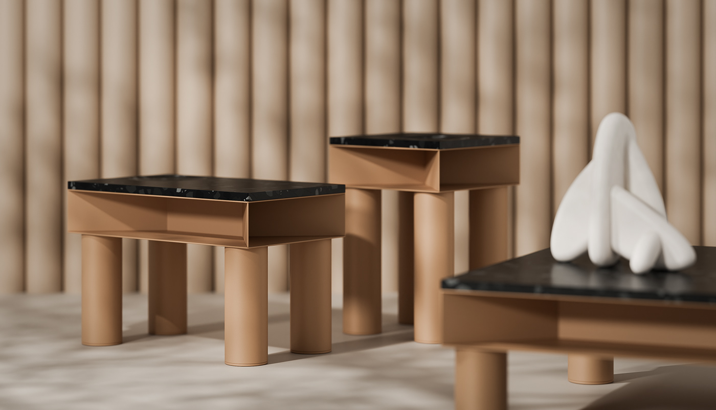 pocket，Coffee table，Desktop sculpture，geometric touch，Building Gestures，