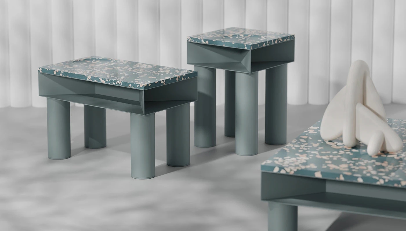 pocket，Coffee table，Desktop sculpture，geometric touch，Building Gestures，