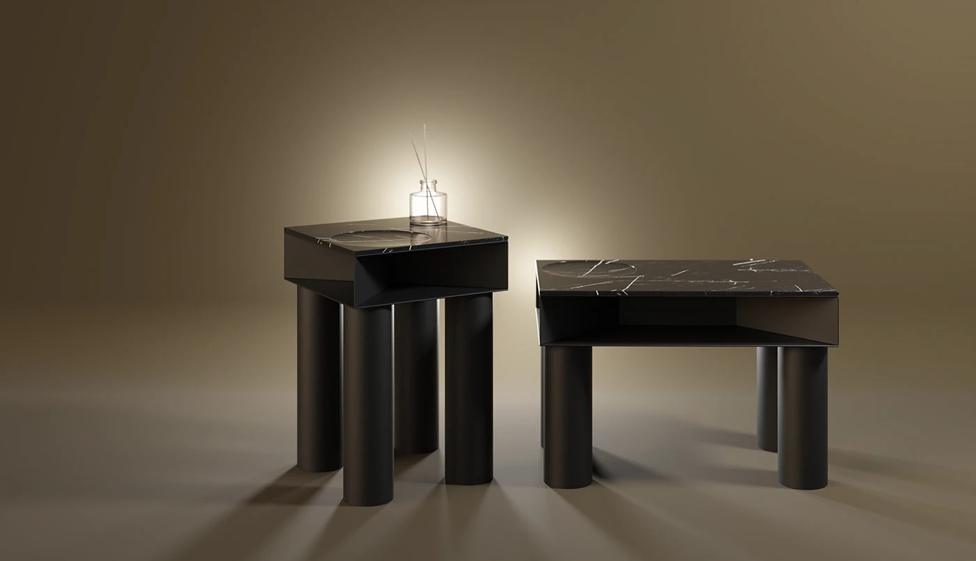 pocket，Coffee table，Desktop sculpture，geometric touch，Building Gestures，