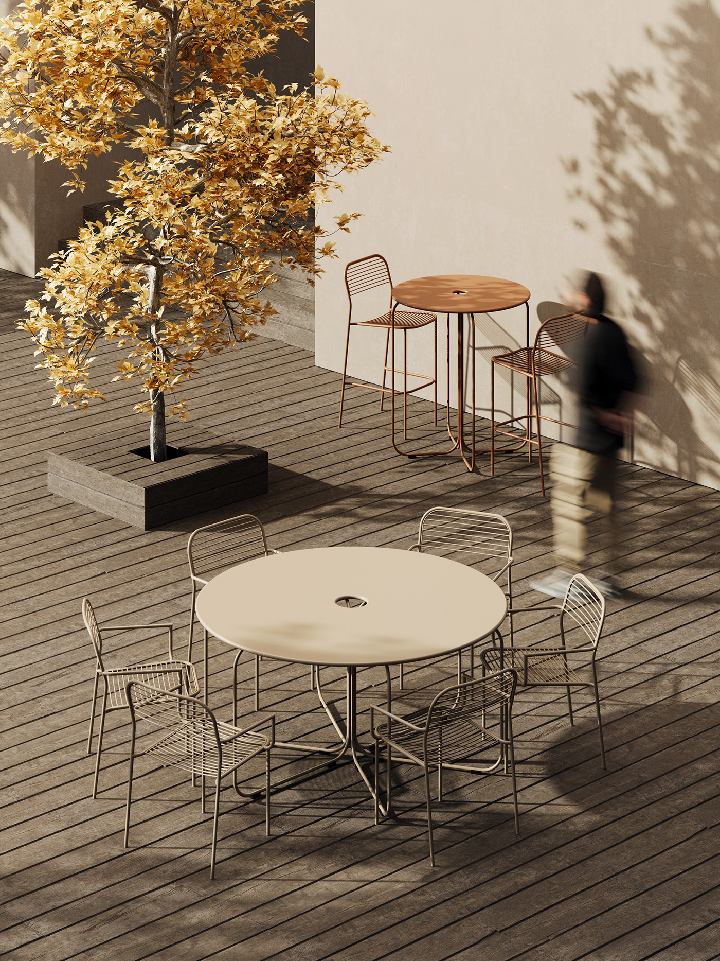 AERO COLLECTION，chair，Two-color mix and match，powder coated steel，Braided seat back，