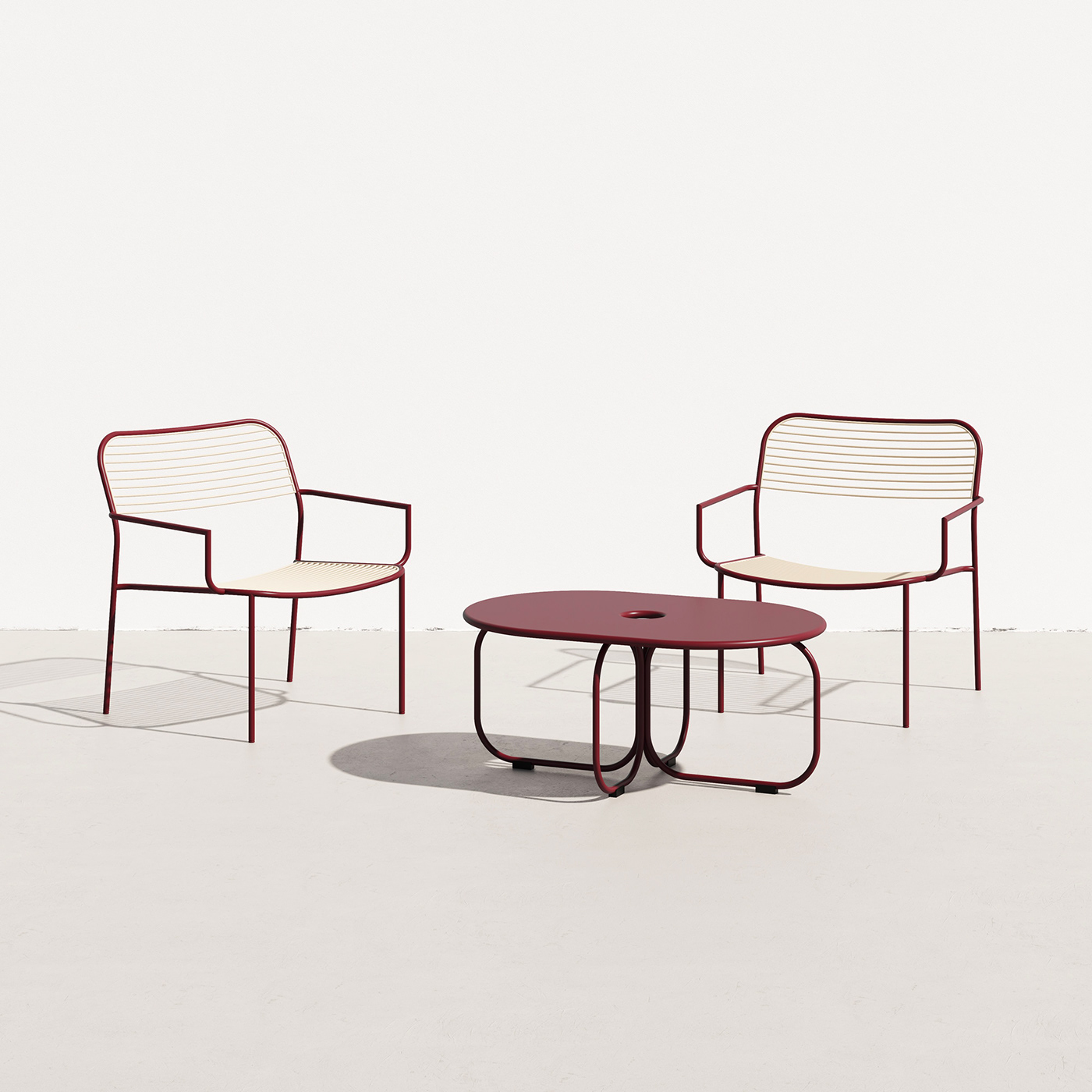 AERO COLLECTION，chair，Two-color mix and match，powder coated steel，Braided seat back，