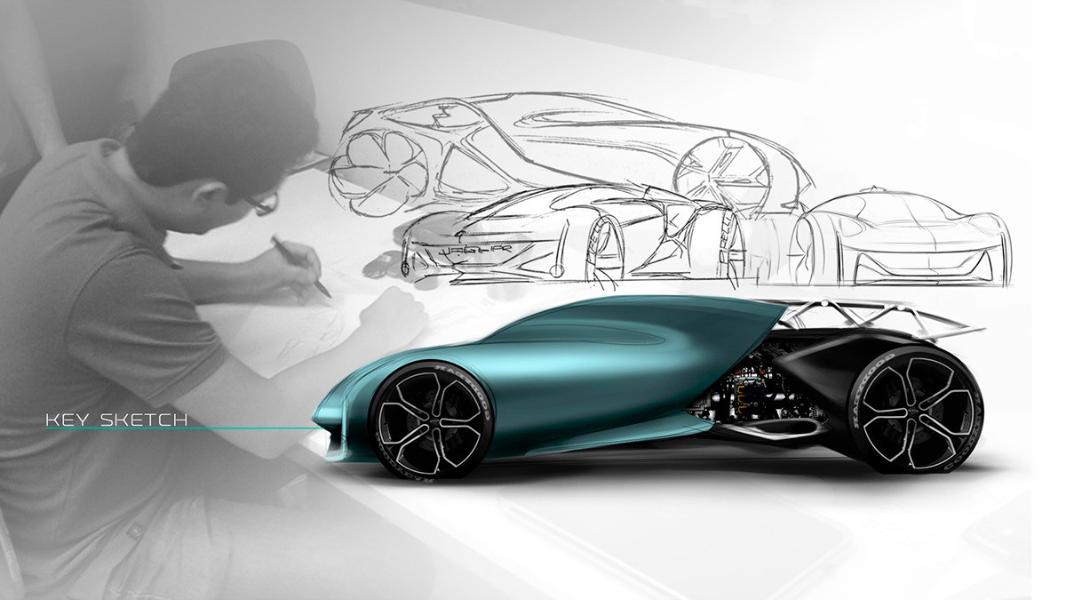 Jaguar，concept，industrial design，Automobile design，sketch，