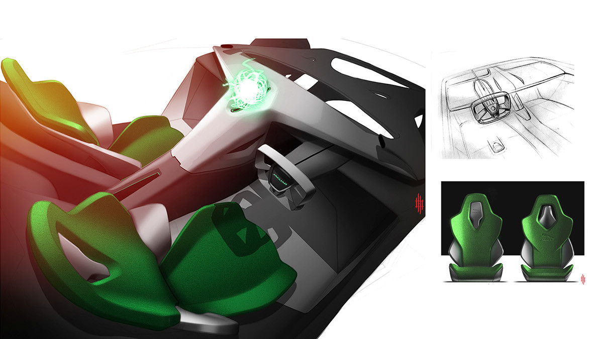 Jaguar，concept，industrial design，Automobile design，sketch，