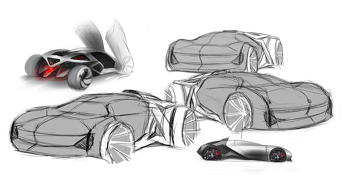 Jaguar，concept，industrial design，Automobile design，sketch，