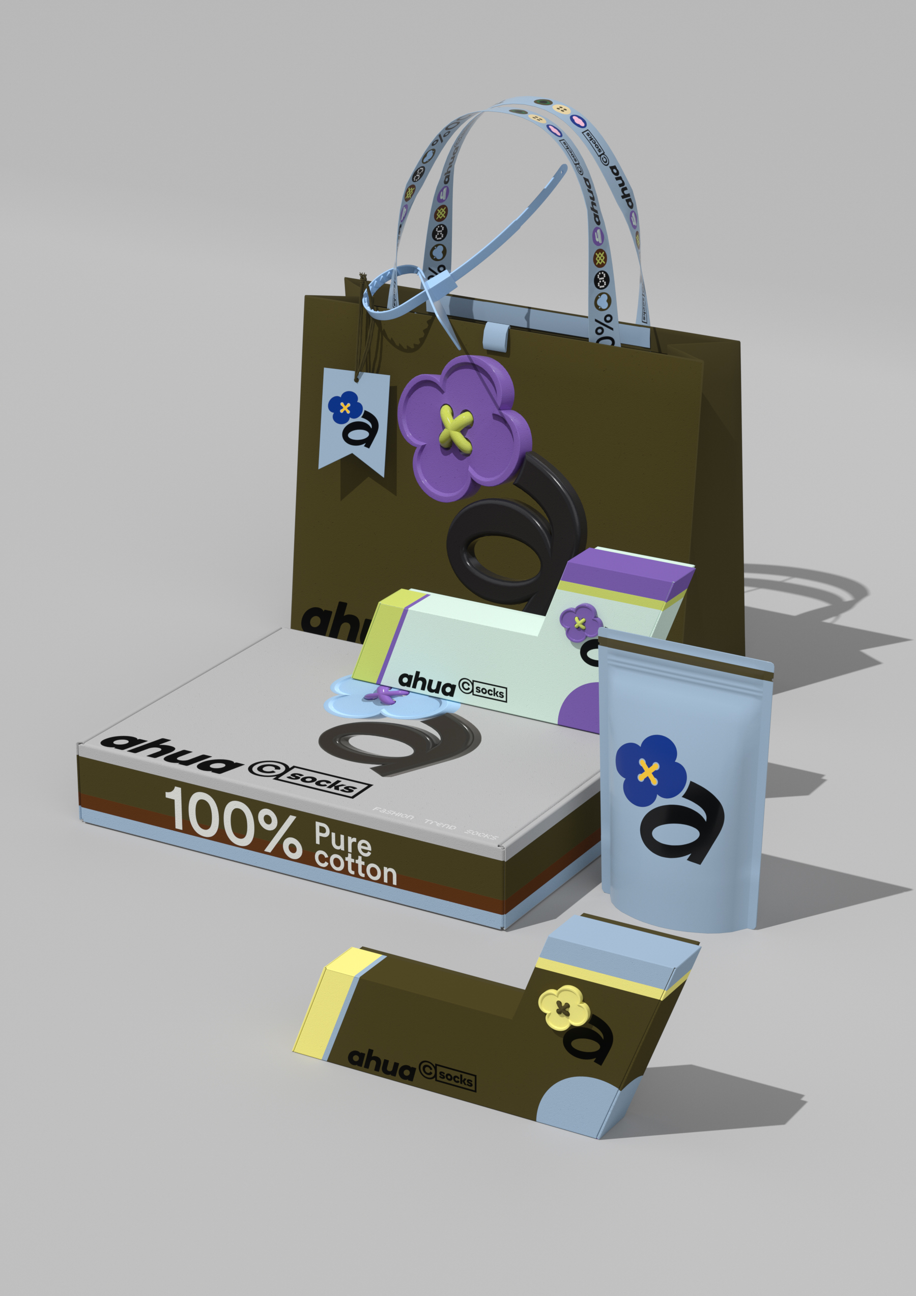 packing design，Logo design，product design，Brand design，VI design，brand image，Logo design，Socks packaging，